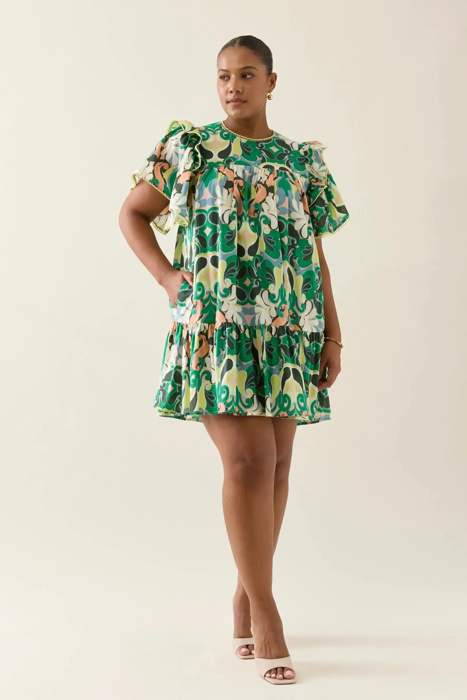 Aurora Frill Dress - Paisley-Isle Of Mine-The Bay Room