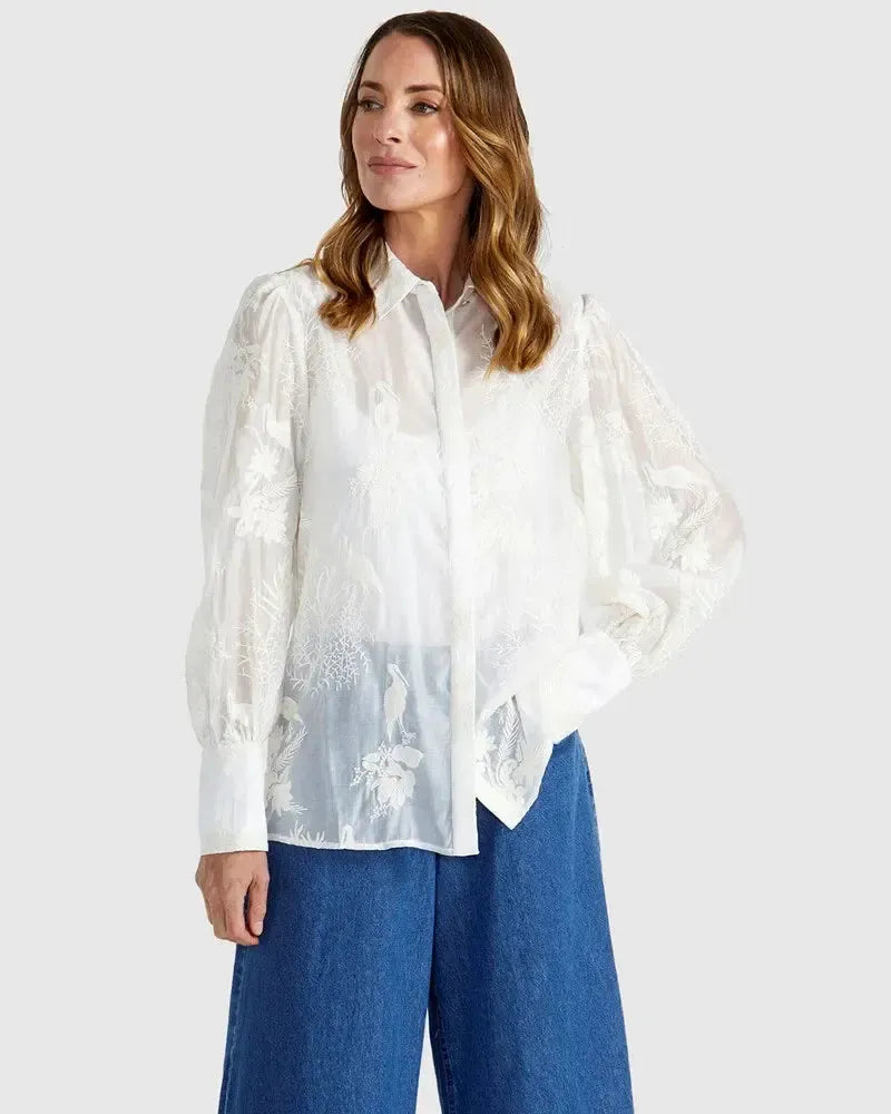 Aurora Shirt - White-Tops-Fate + Becker-The Bay Room