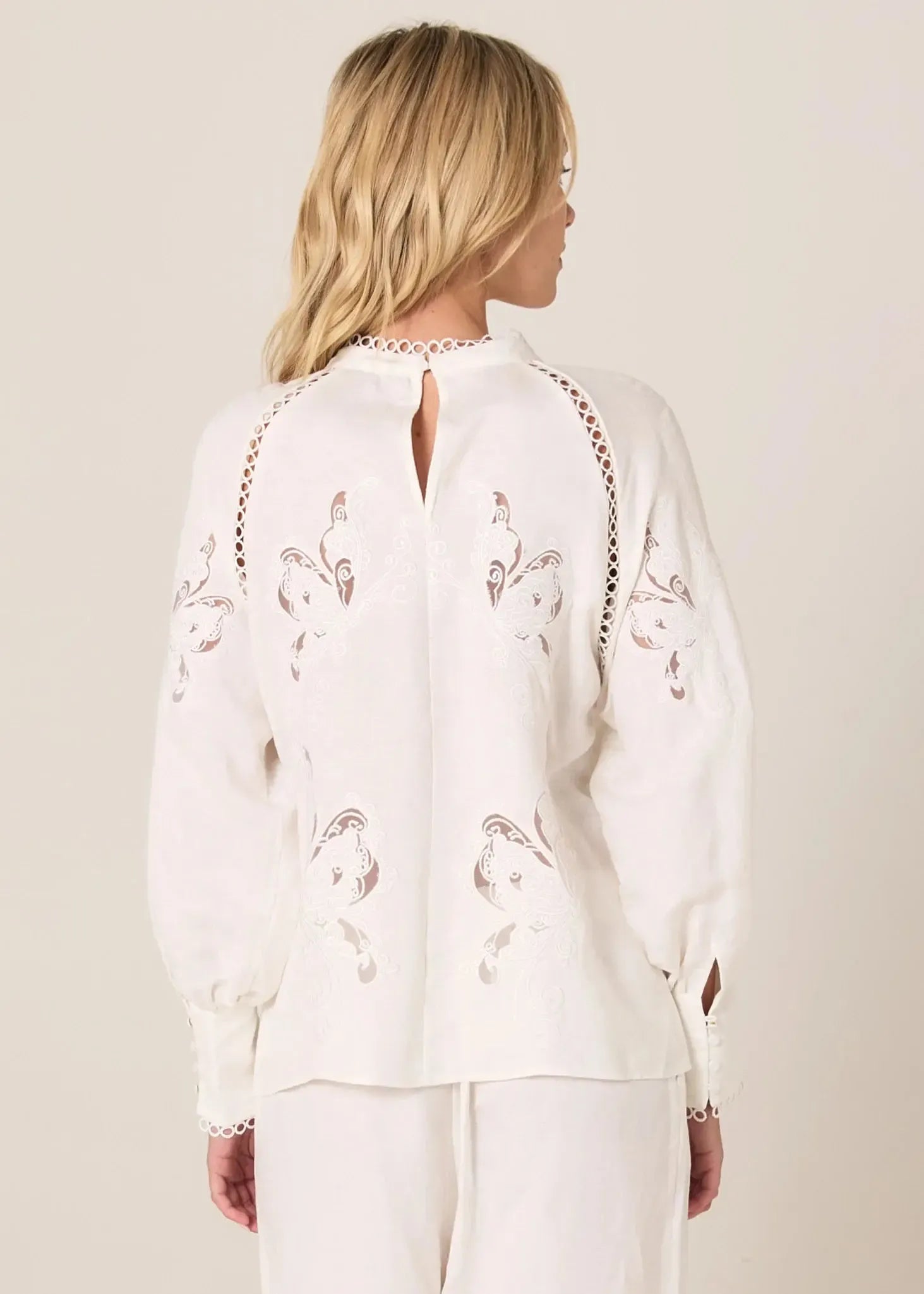 Aven Embroidered Blouse - White-Tops-Fate + Becker-The Bay Room