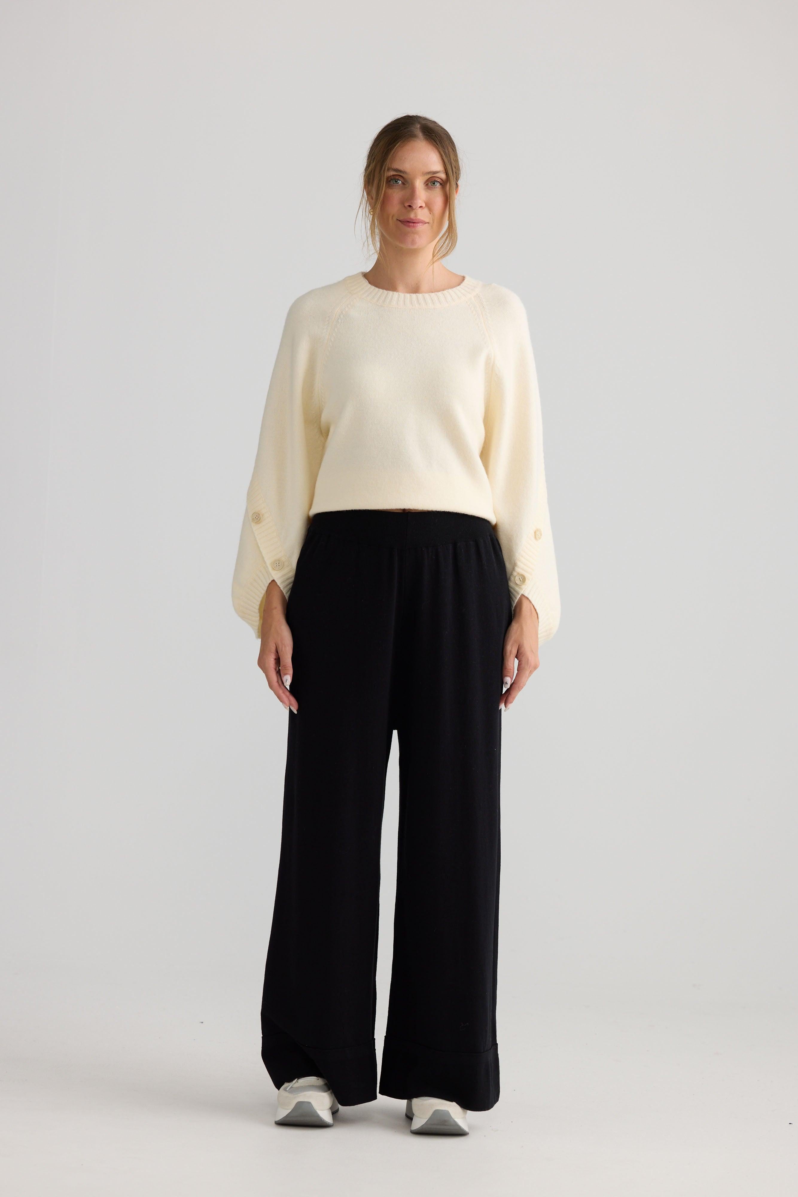 Awaken Knit Pant - Black-Pants-Home Love-The Bay Room