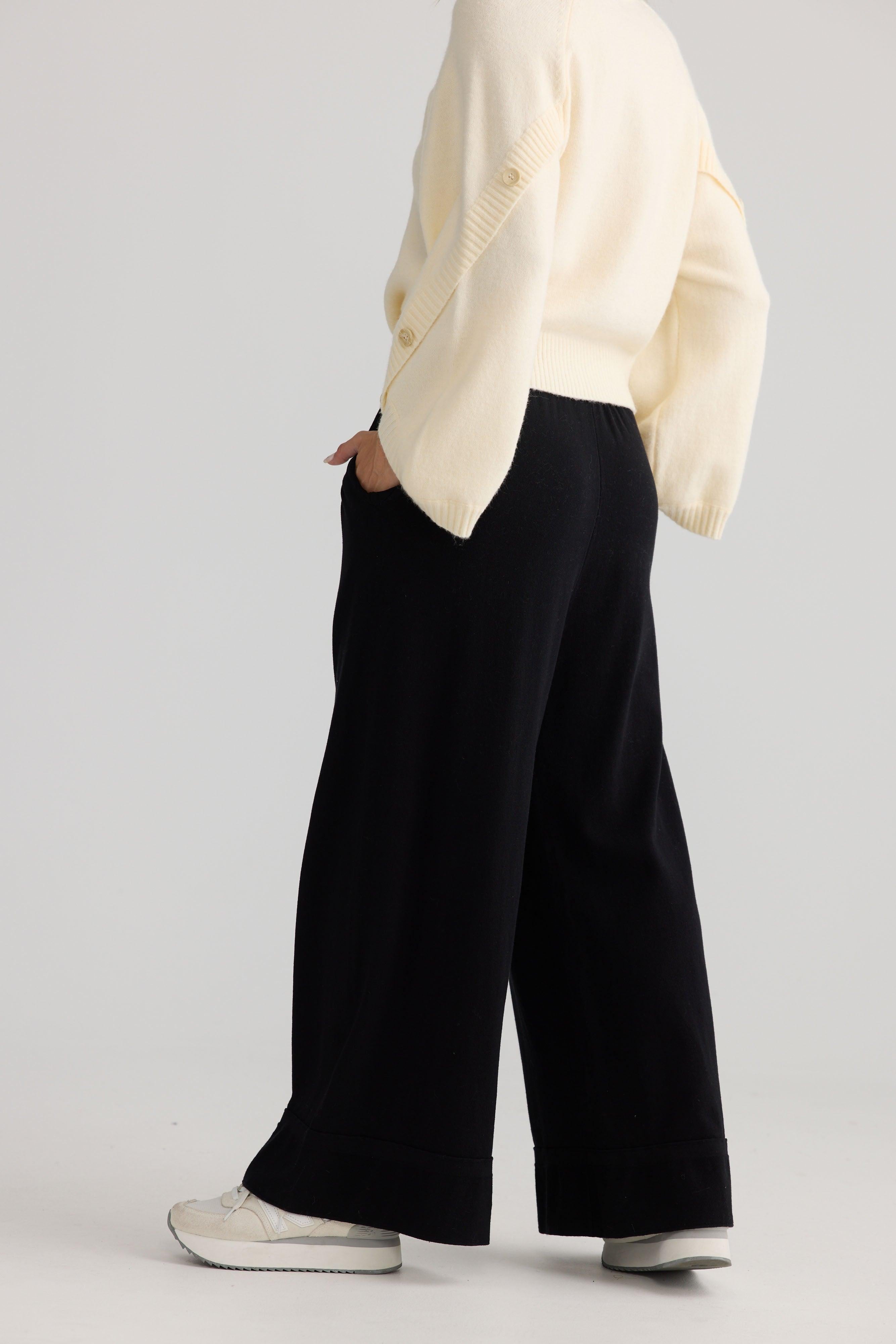 Awaken Knit Pant - Black-Pants-Home Love-The Bay Room