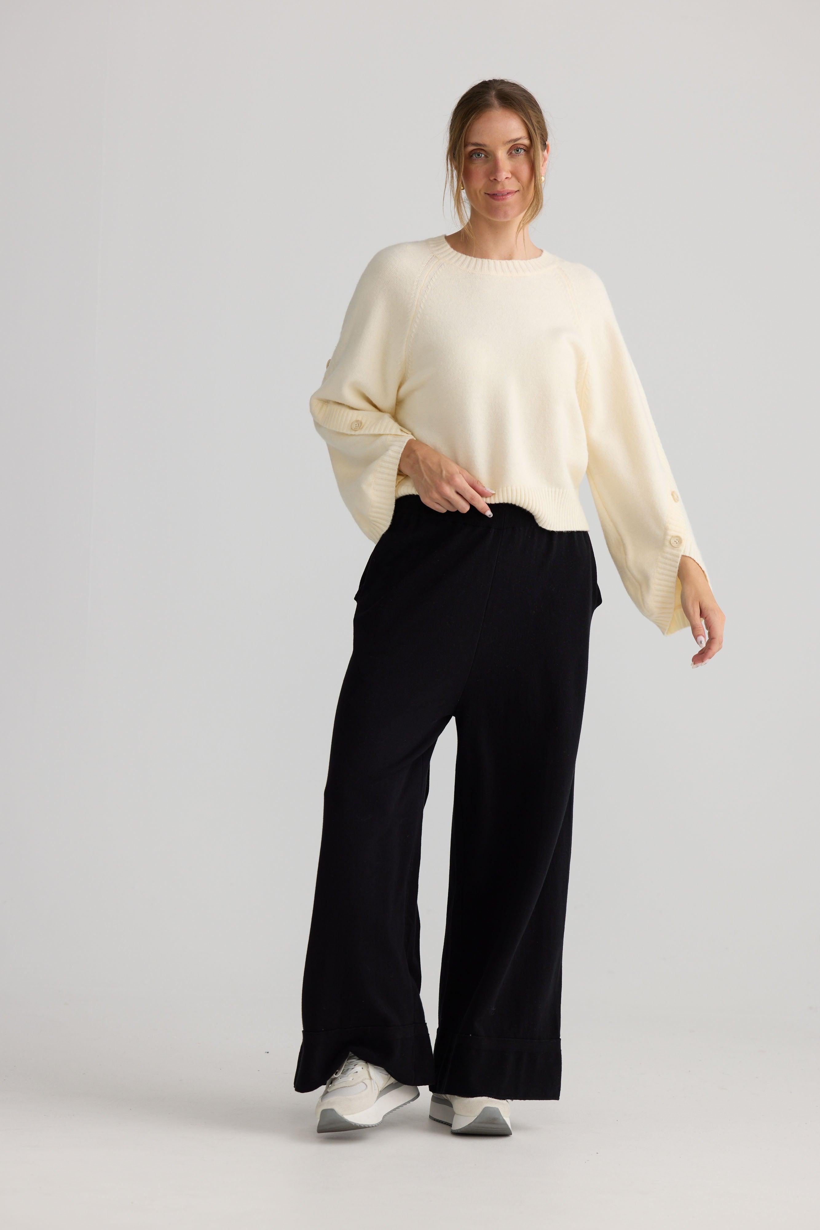 Awaken Knit Pant - Black-Pants-Home Love-The Bay Room