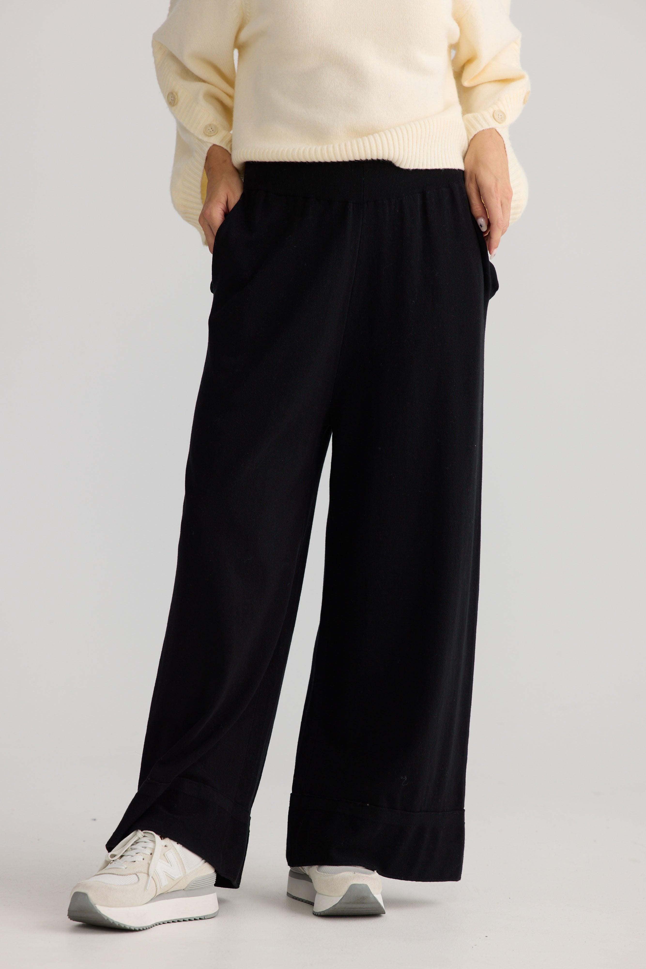 Awaken Knit Pant - Black-Pants-Home Love-The Bay Room