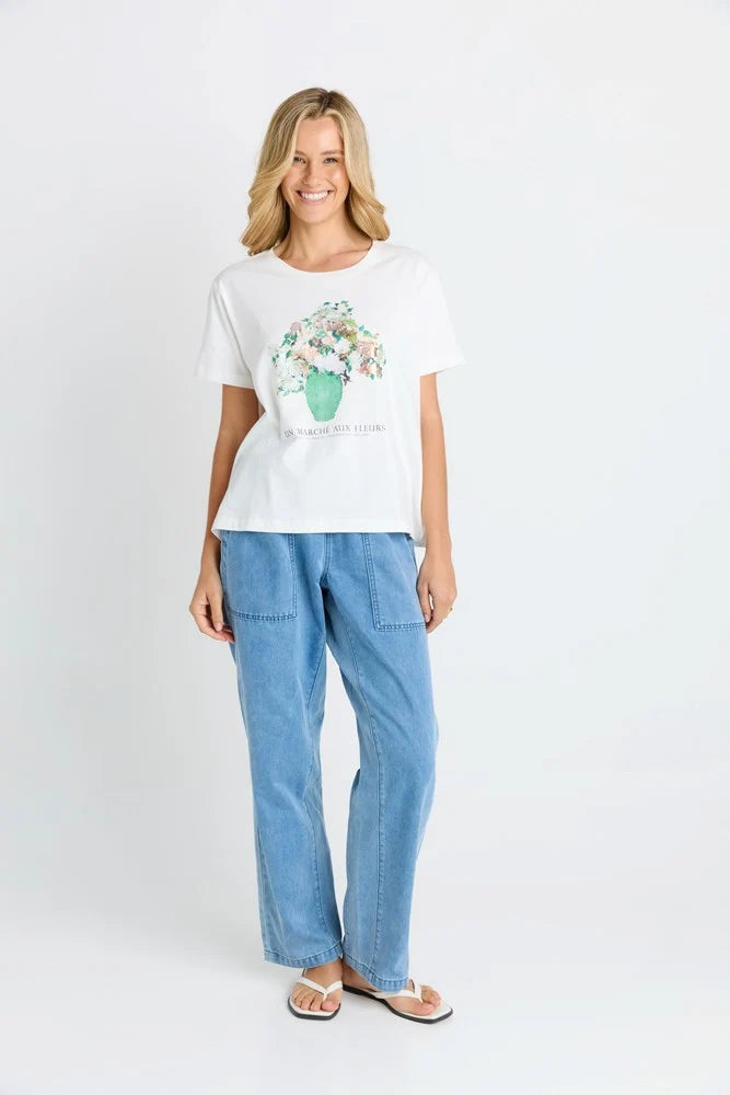 Ellia Crew Tee - Flower Print
