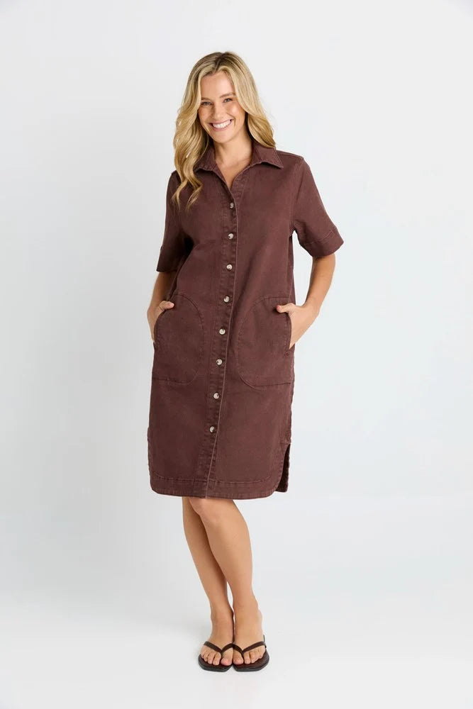 Dawson Denim Dress - Chocolate