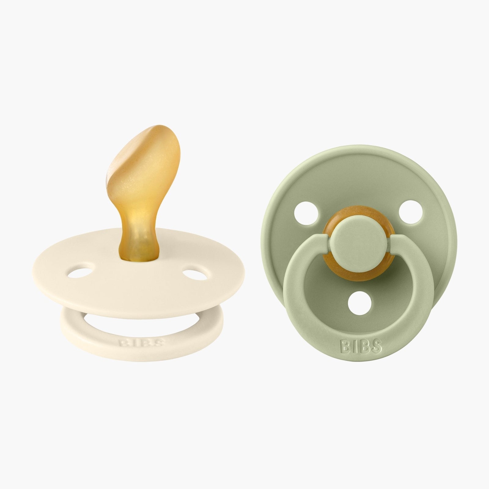 BIBS Colour Anatomical Dummies Double Pack-Nursery & Nurture-BIBS-Size 1-Ivory/Sage-The Bay Room