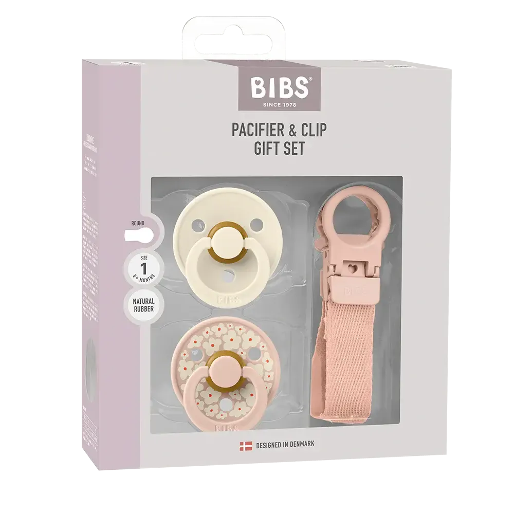 BIBS Colour Dummy & Loop Clip Gift Set - Blush-Nursery & Nurture-BIBS-The Bay Room