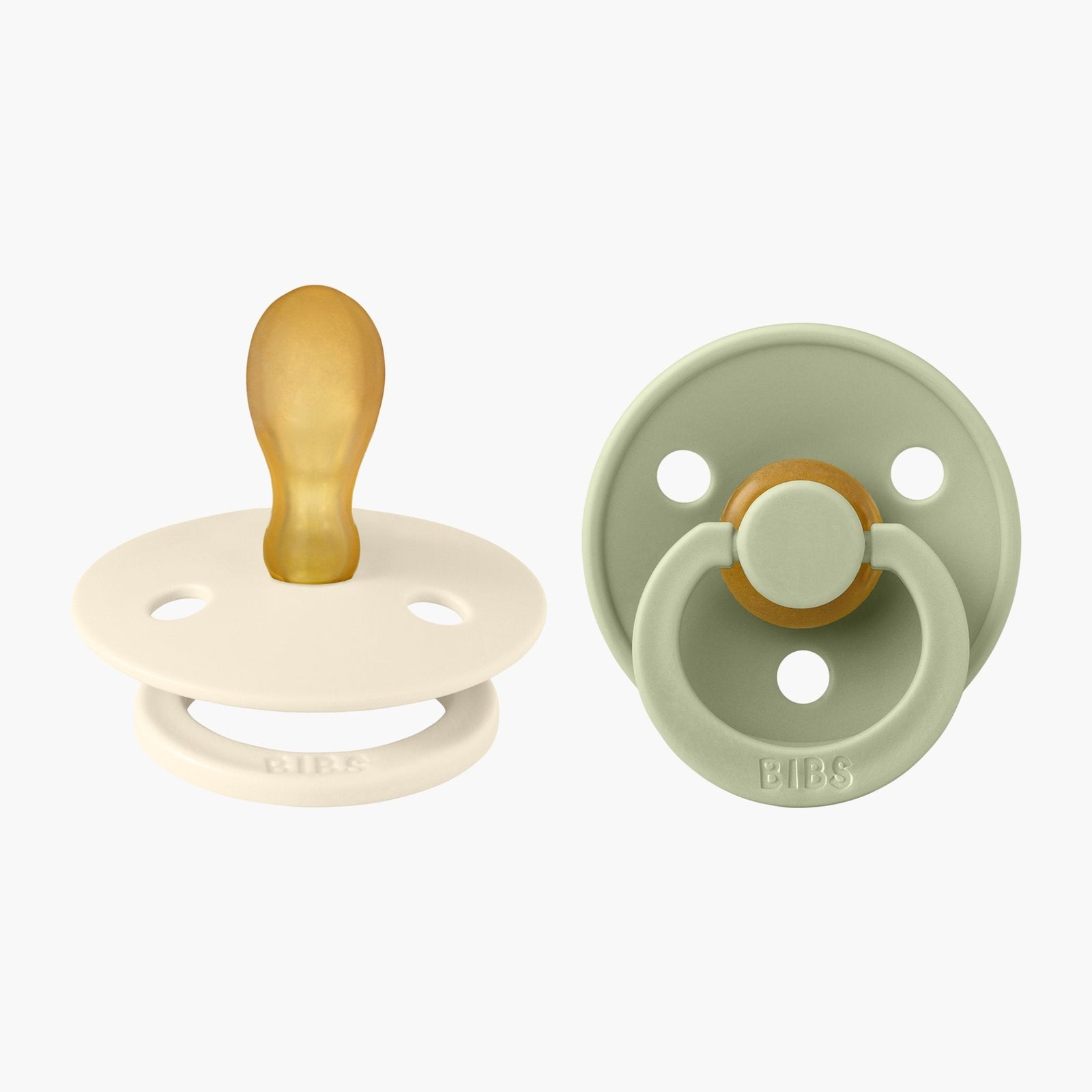 BIBS Colour Symmetrical Dummies Double Pack-Nursery & Nurture-BIBS-Size 1-Ivory/Sage-The Bay Room