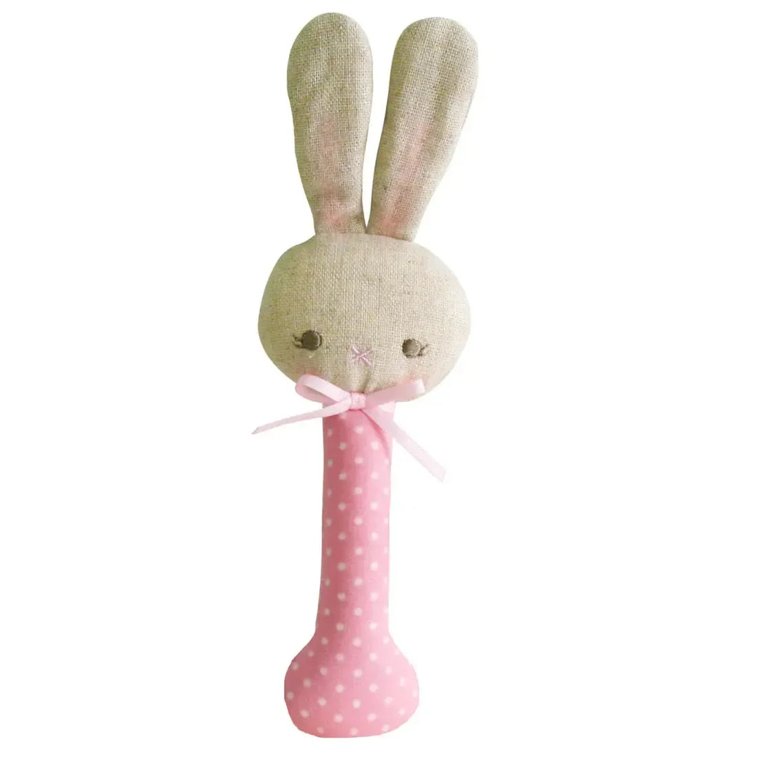 Baby Bunny Stick Rattle - Pink with White Spot-Toys-Alimrose-The Bay Room