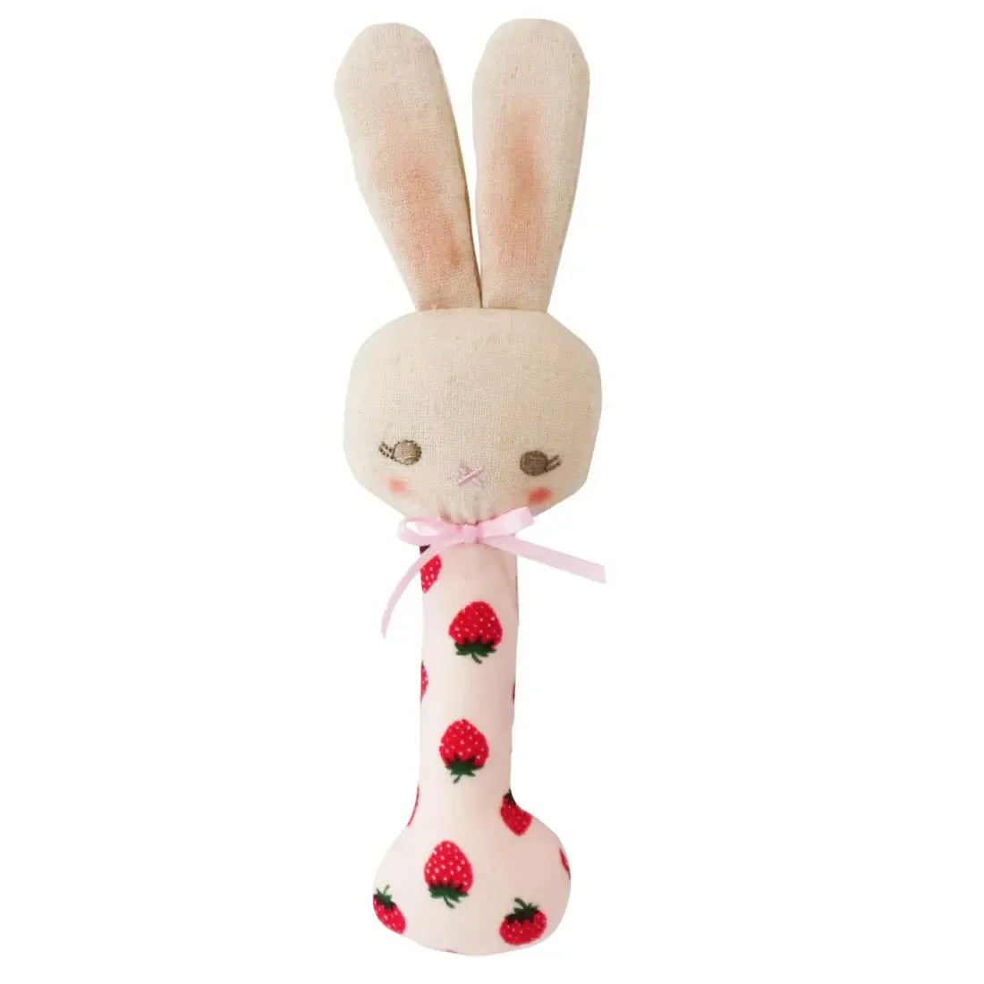 Baby Bunny Stick Rattle - Strawberry-Toys-Alimrose-The Bay Room