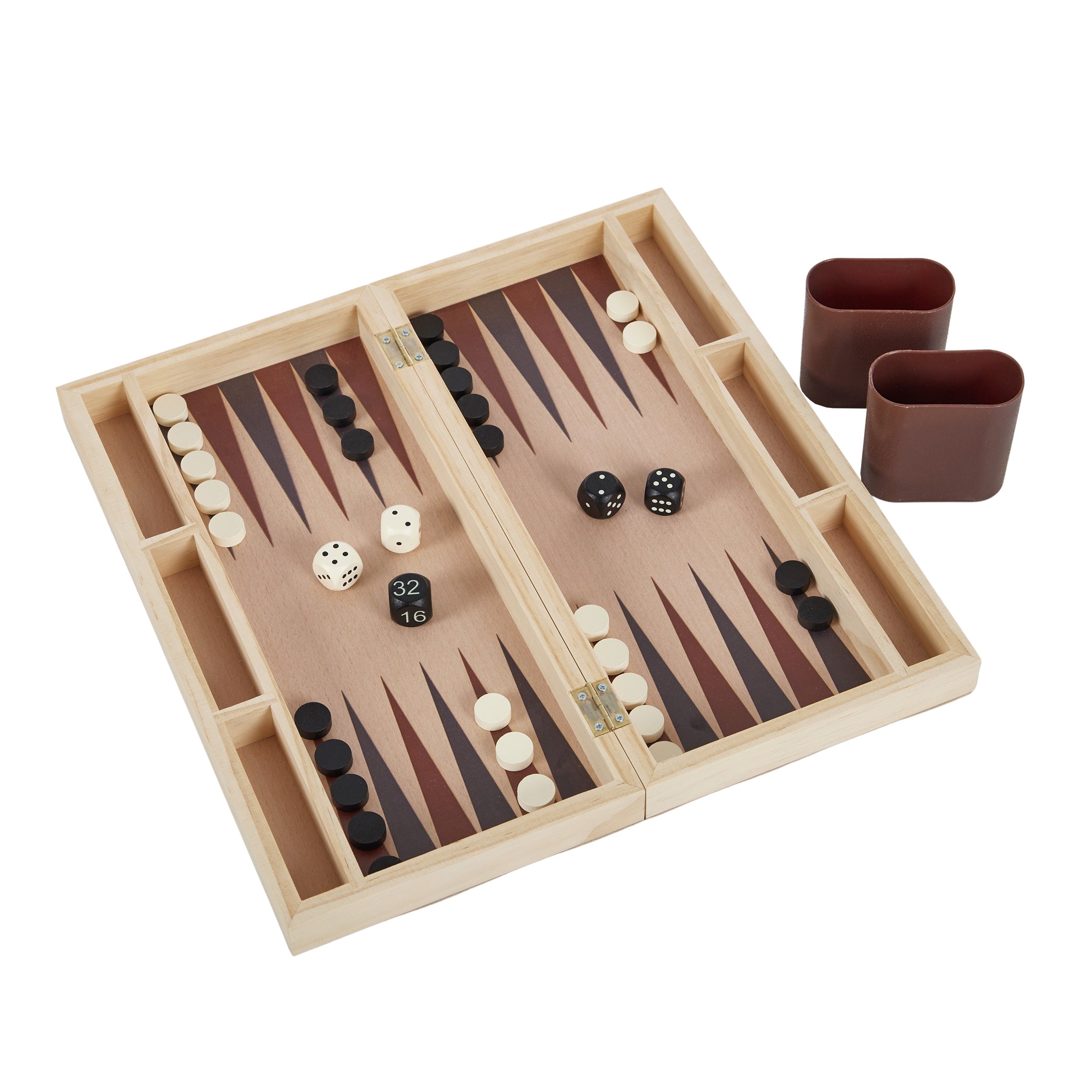 Backgammon Wood Game 30x30cm Nat/Black-Fun & Games-Coast To Coast Home-The Bay Room