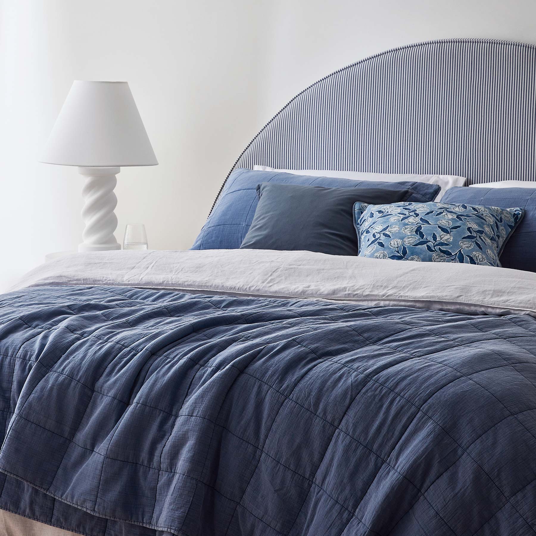 Bailey Washed Blue Stonewash Coverlet Set-Soft Furnishings-Madras Link-The Bay Room