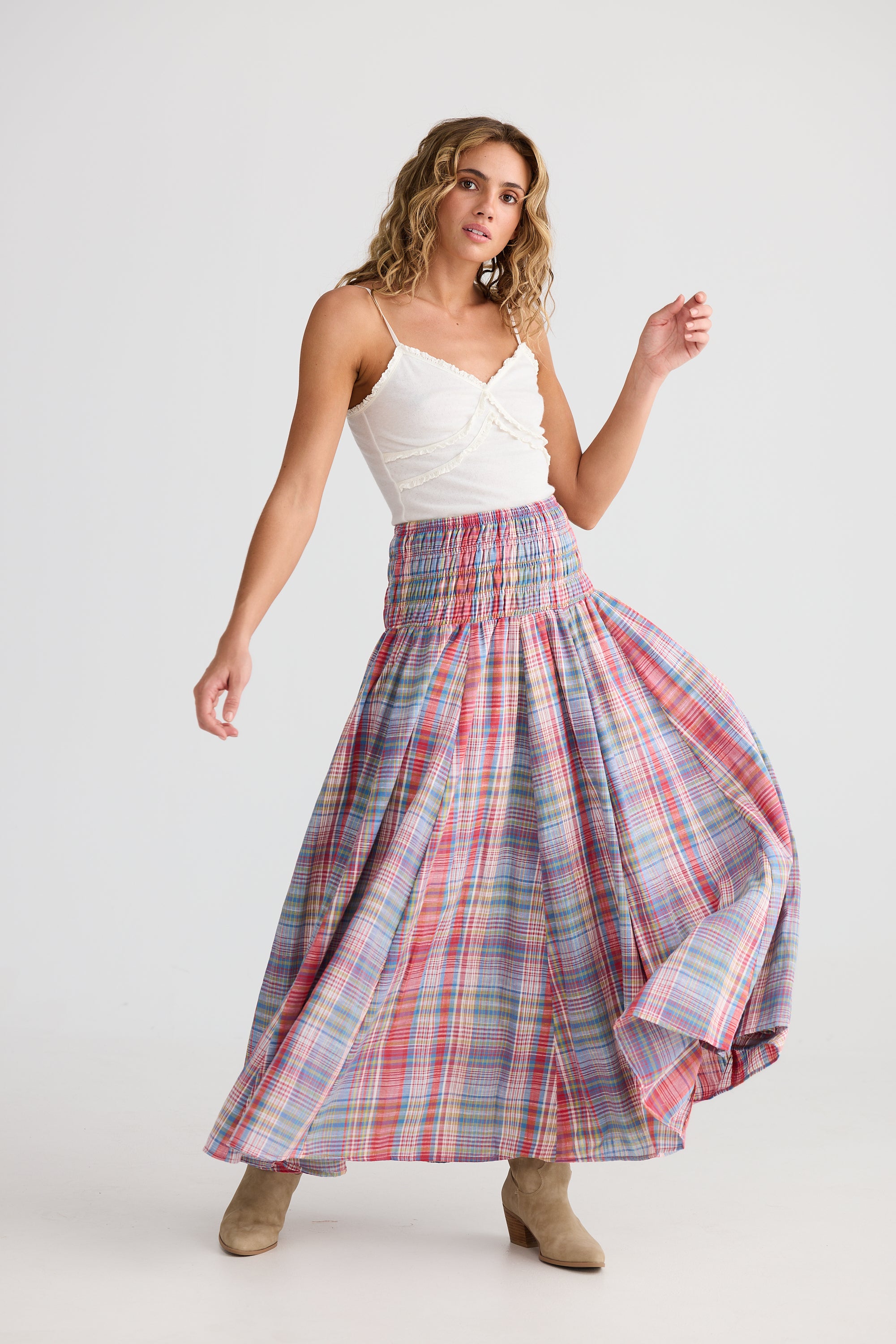Balmoral Skirt - Picnic Check-Skirts-Talisman-The Bay Room