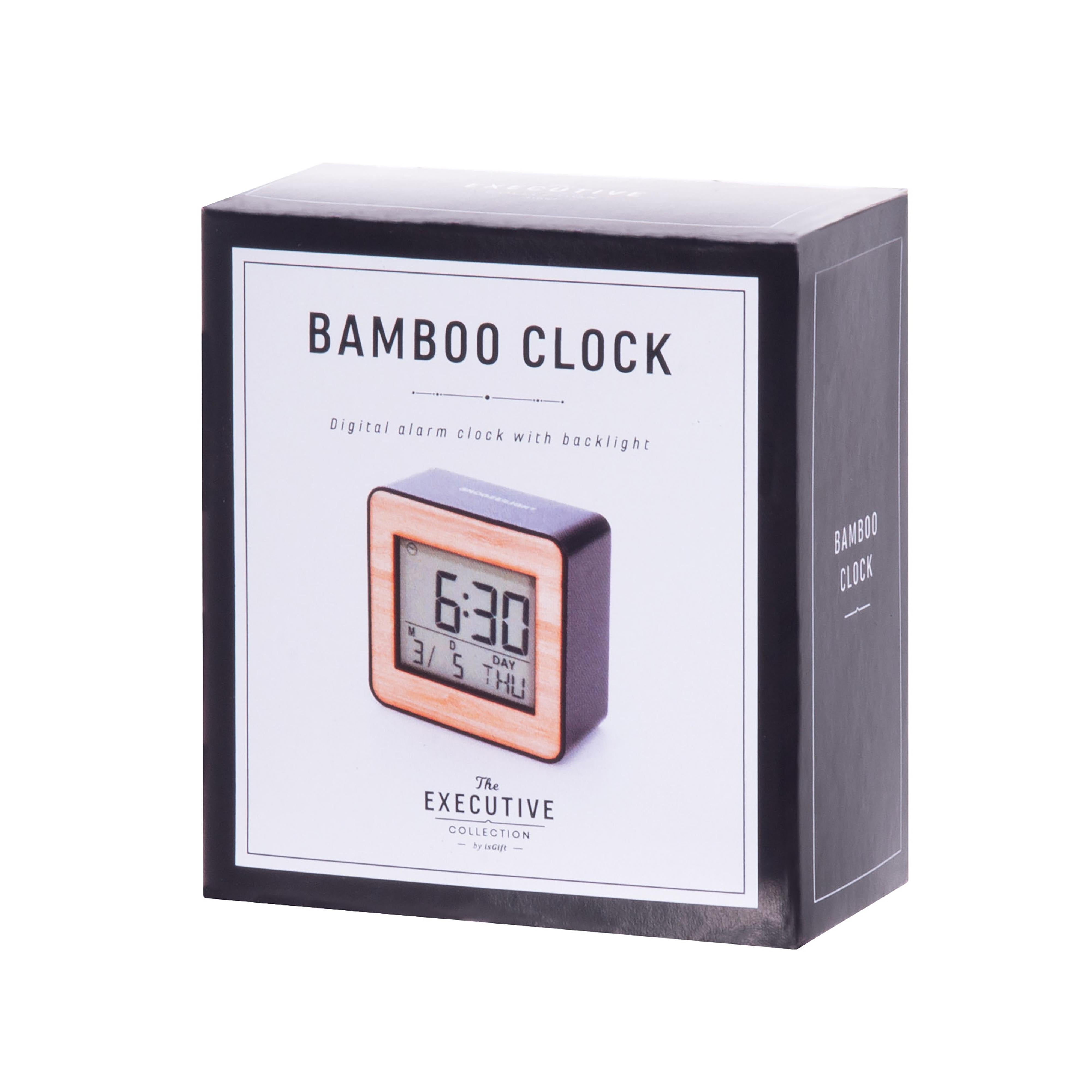 Bamboo Desk Clock-Decor Items-IS Gift-The Bay Room