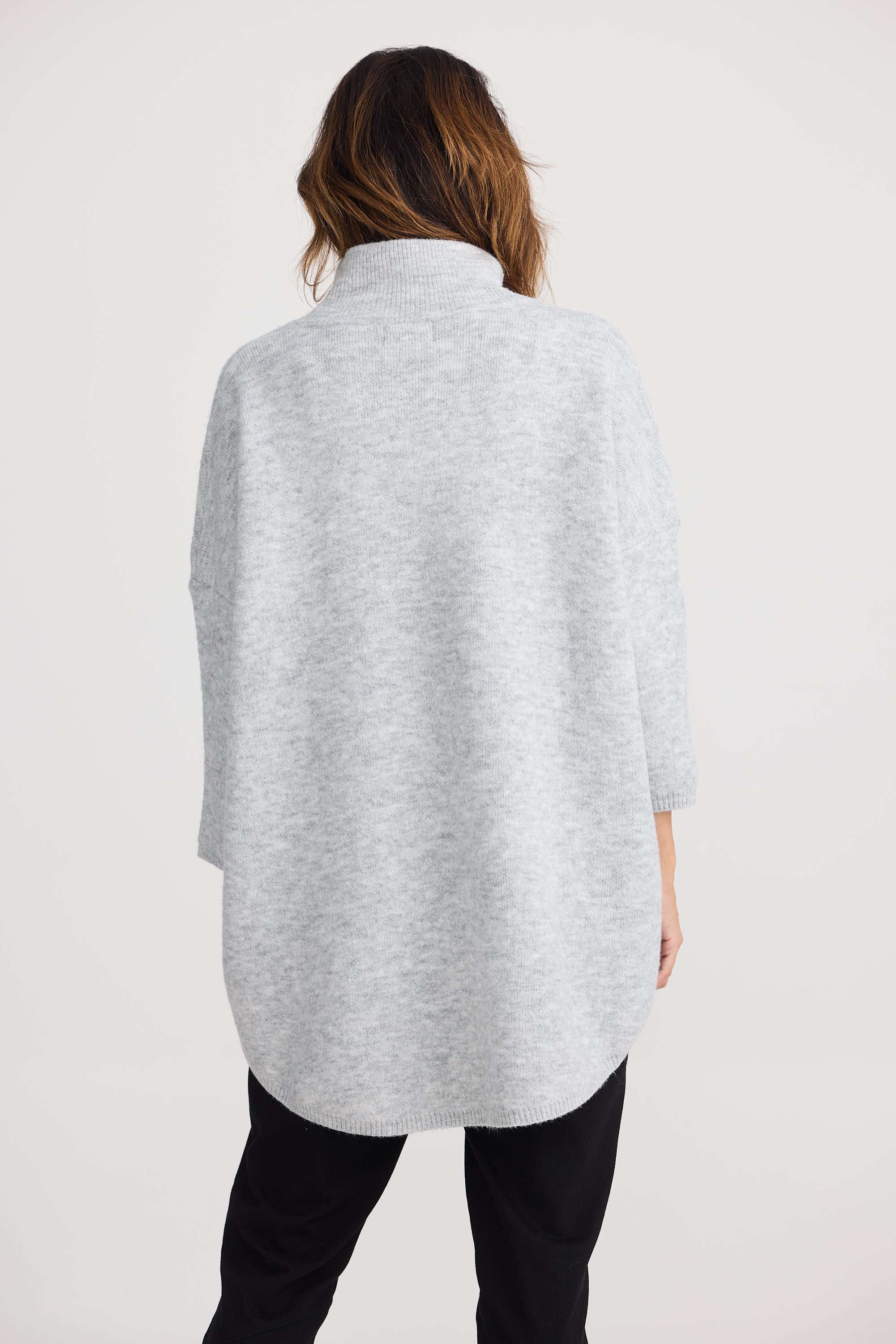 Barossa Poncho - Grey Marle-Kimonos & Ponchos-Home Love-The Bay Room