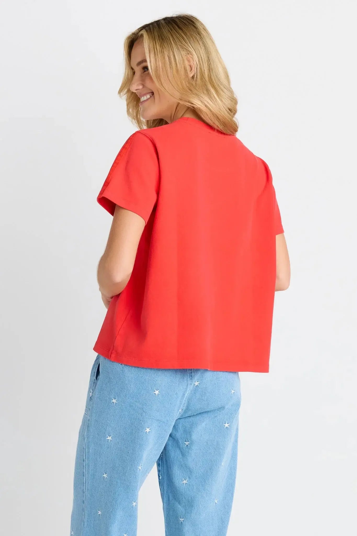 Base Tee - Red-Tops-Betty Basics-The Bay Room