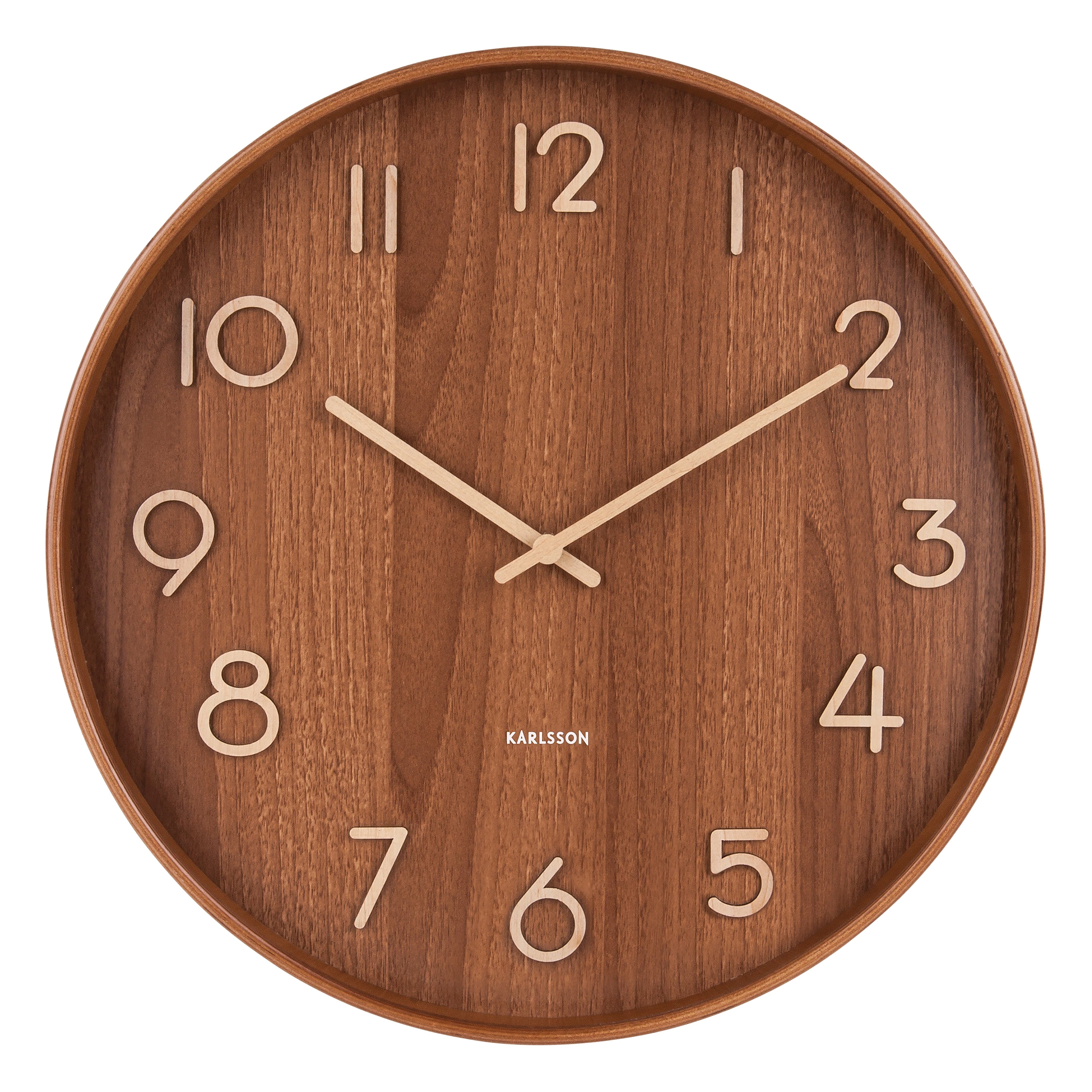 Basswood Wall Clock 60cm - Brown-Wall Decor-Karlsson-The Bay Room