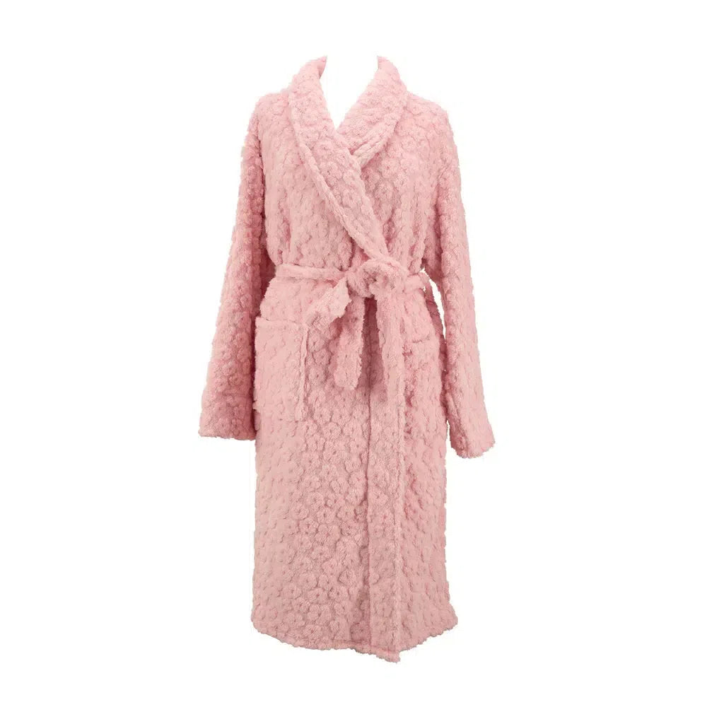 Bath Robe - Cosy Luxe Embossed Flower Pink-General-Annabel Trends-The Bay Room