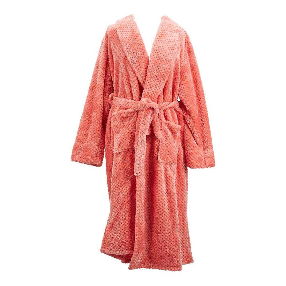 Bath Robe Cosy Luxe Waffle - Melon-Sleepwear & Robes-Annabel Trends-Onesize-The Bay Room