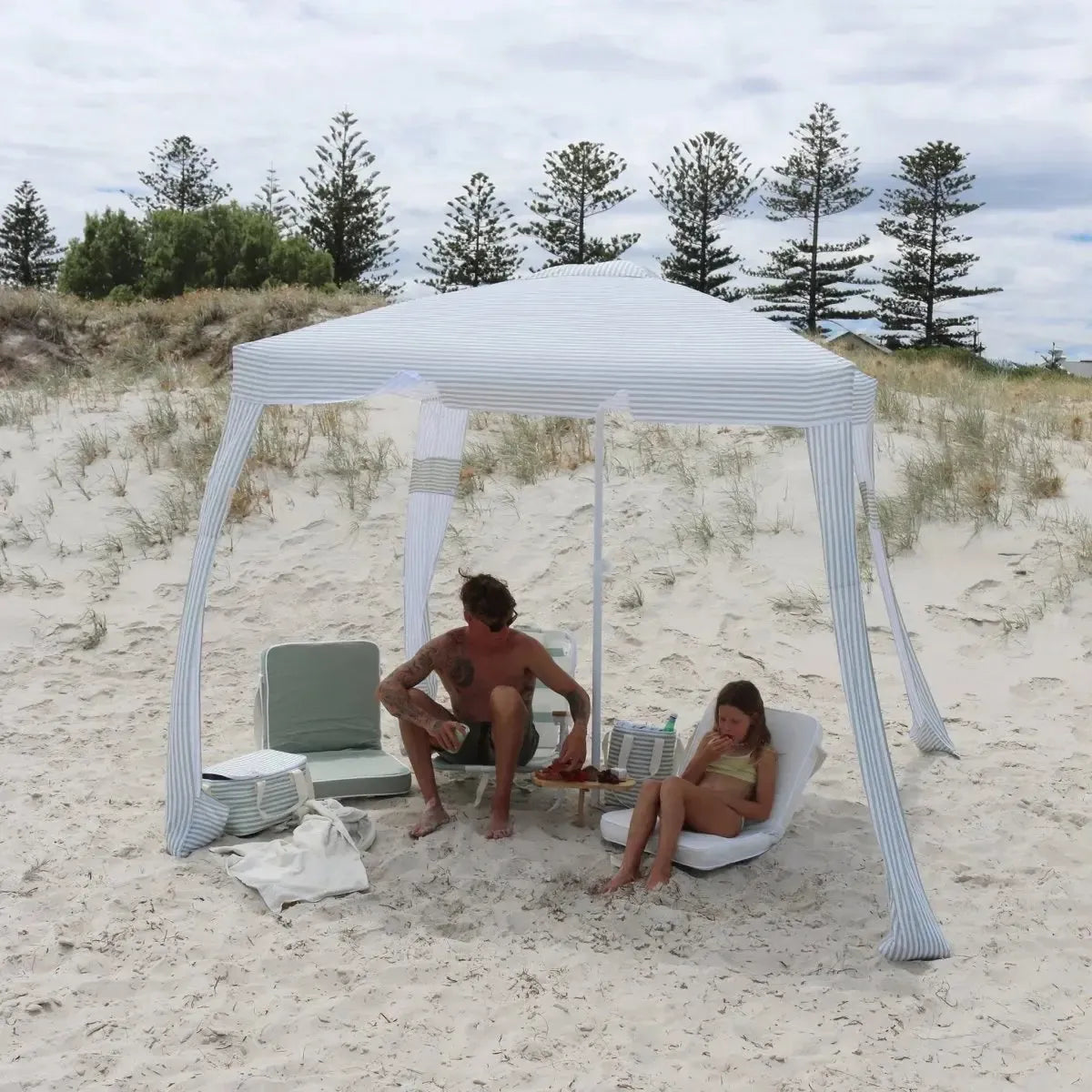 Beach Cabana Sea Sage Stripe-Travel & Outdoors-Sunny Life-The Bay Room