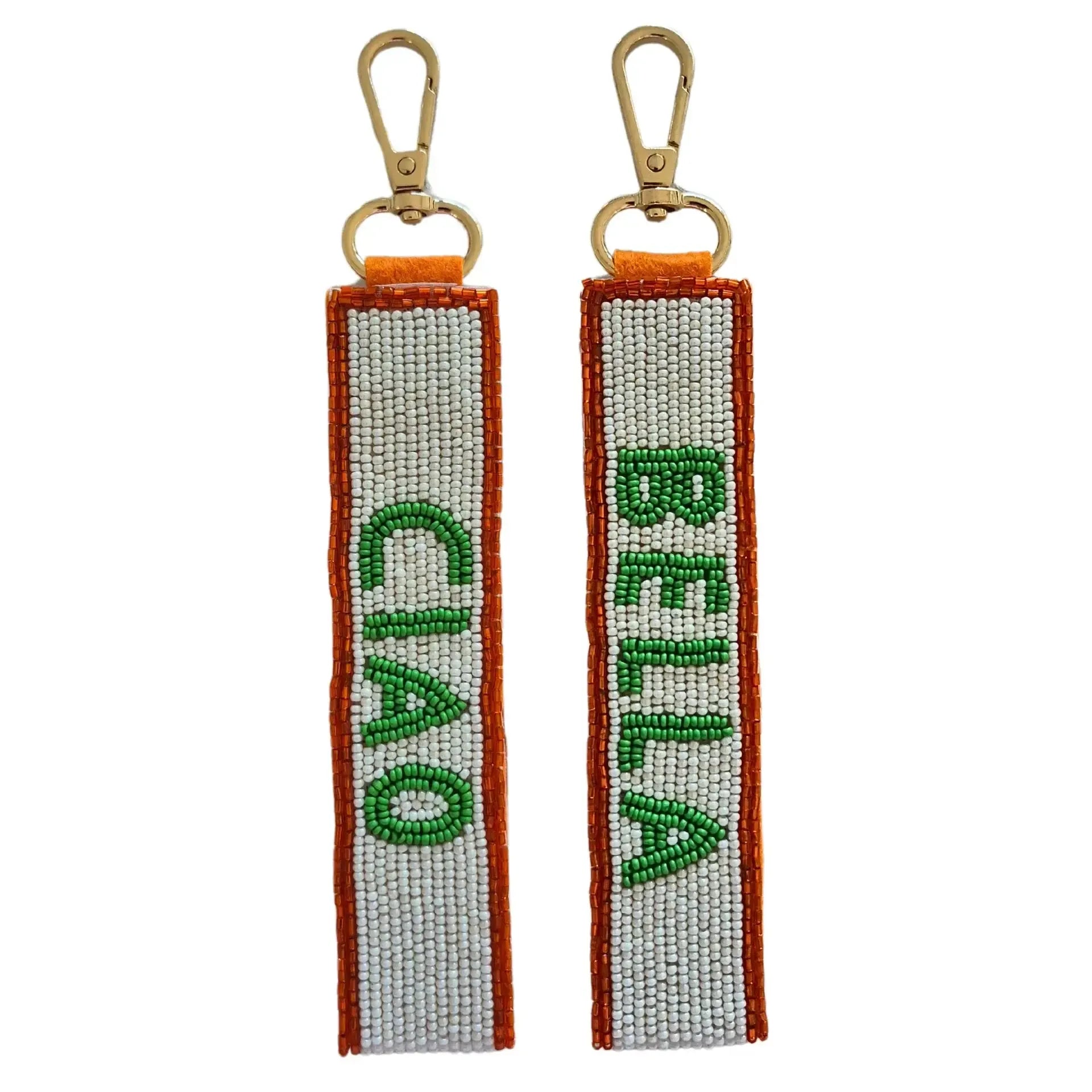 Beaded Keychain Ciao Bella White/Red/Green-Keyrings-Zoda-The Bay Room