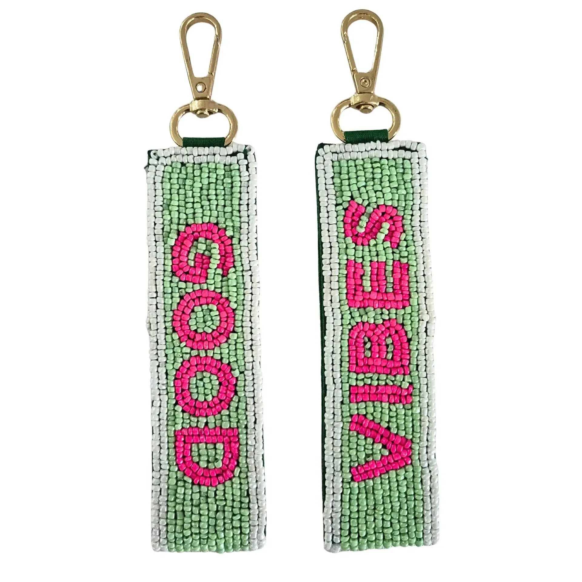 Beaded Keychain Good Vibes-Keyrings-Zoda-The Bay Room