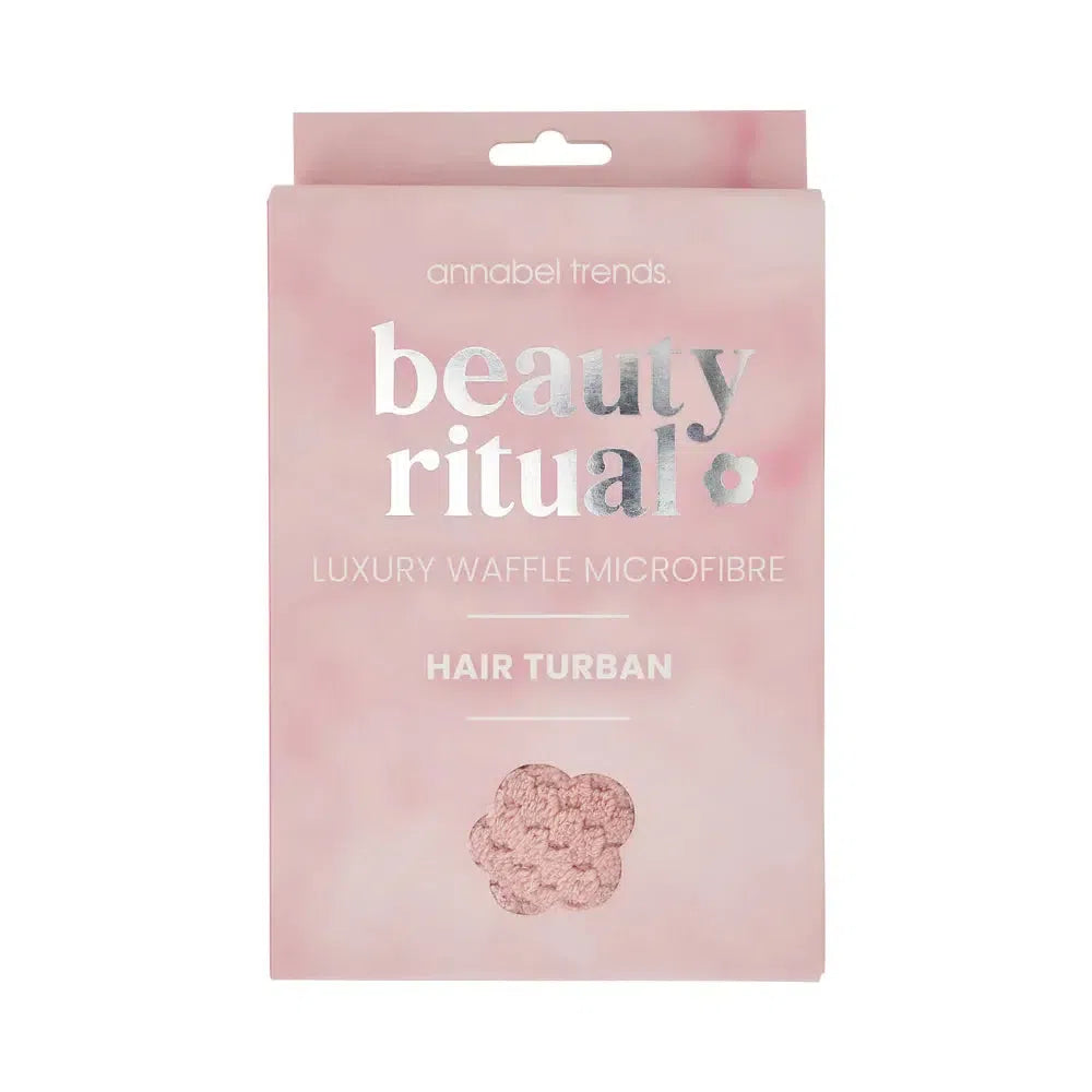 Beauty Ritual Luxury Waffle Hair Turban - Dusty Pink-Beauty & Well-Being-Annabel Trends-The Bay Room