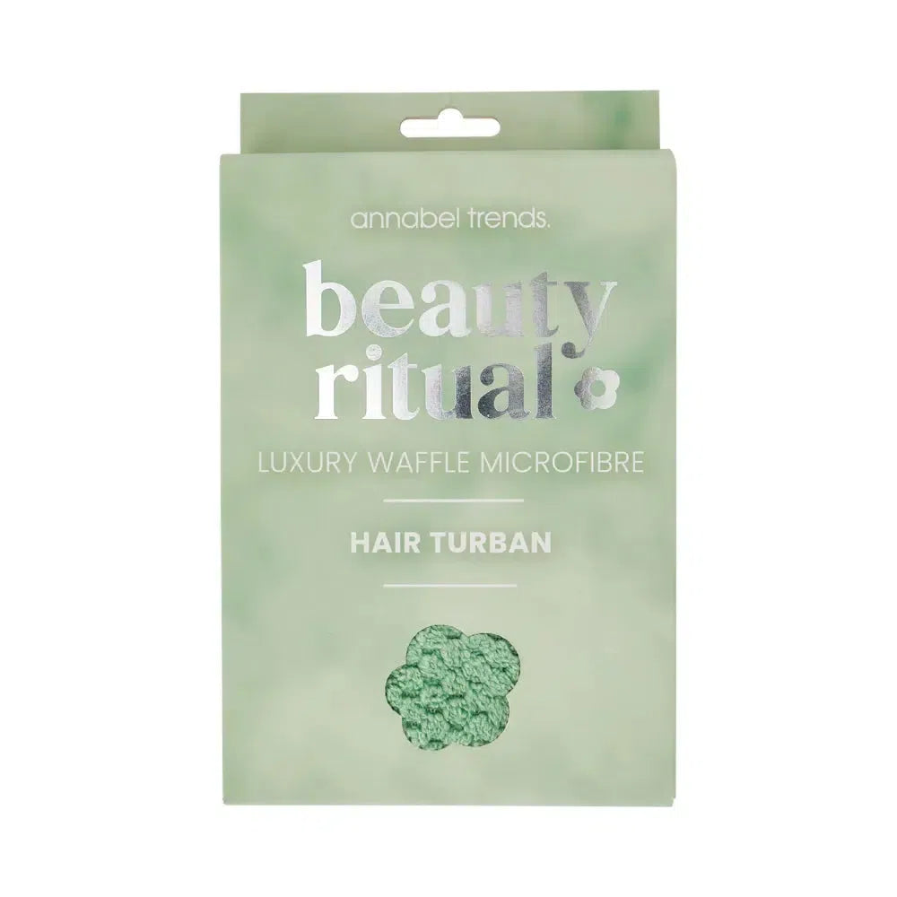 Beauty Ritual Luxury Waffle Hair Turban - Moss-Beauty & Well-Being-Annabel Trends-The Bay Room