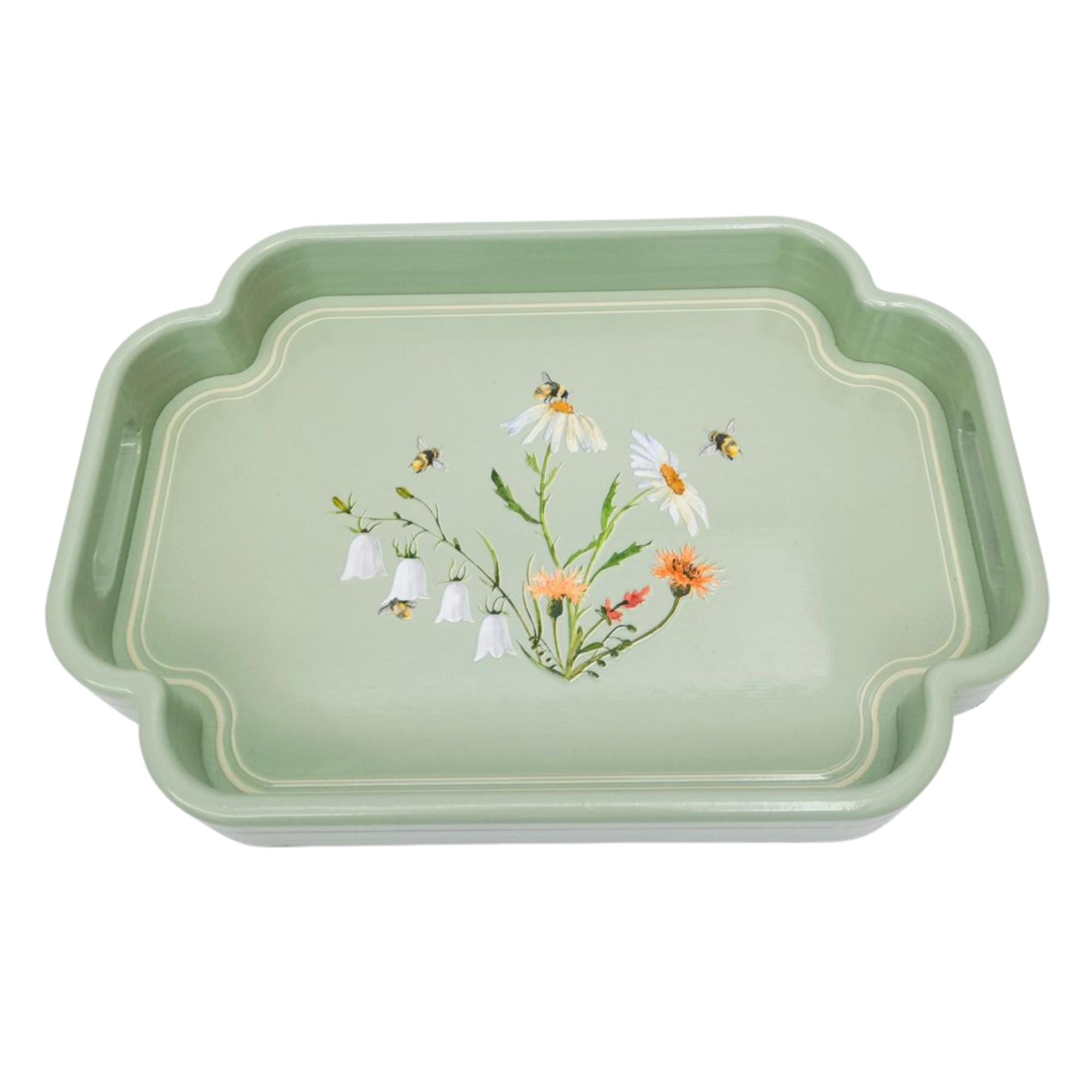 Bee Meadow Tray Sage 35cm-Decor Items-Urban Products-The Bay Room