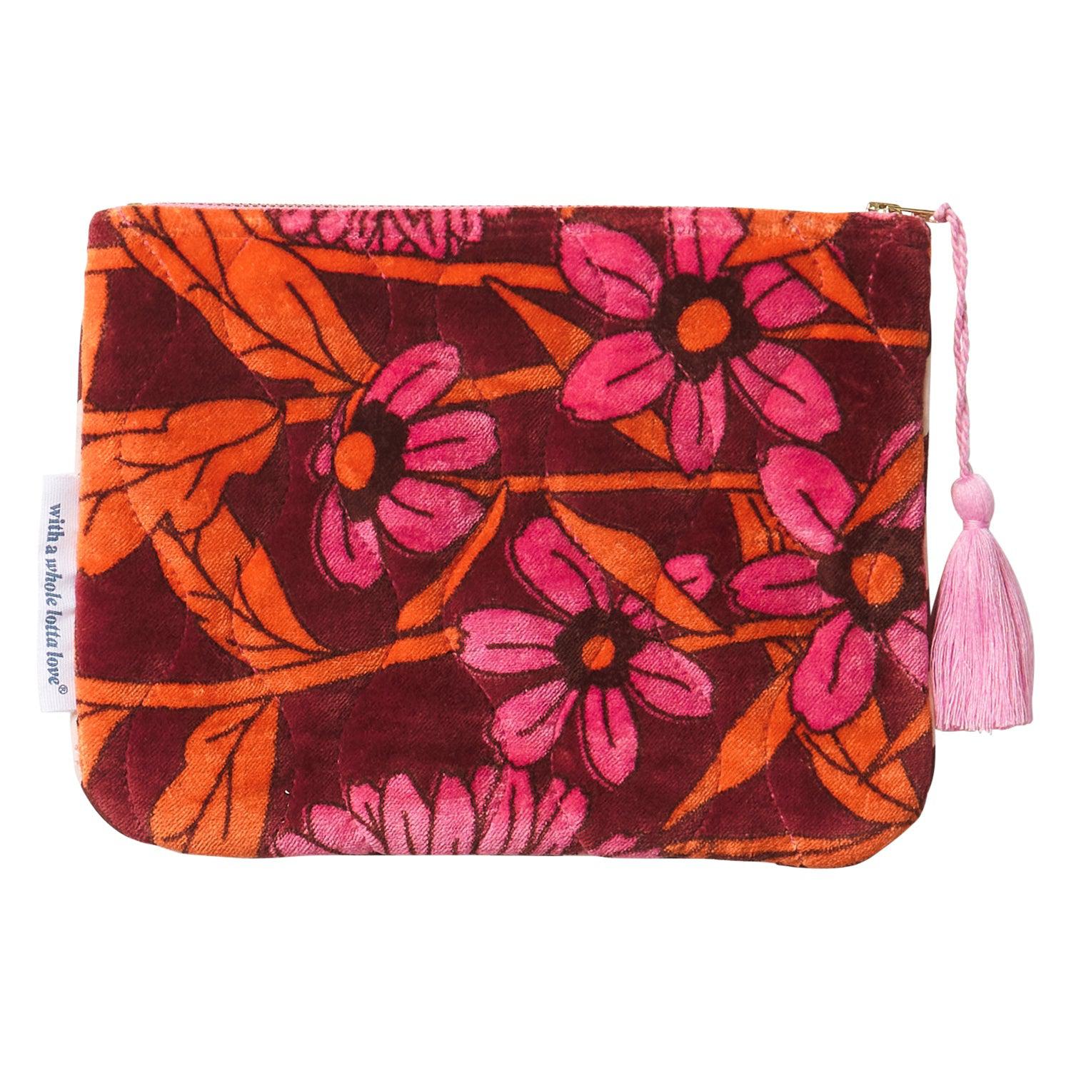 Bernanda Velvet Pouch - Port-Beauty & Well-Being-Sage & Clare-The Bay Room
