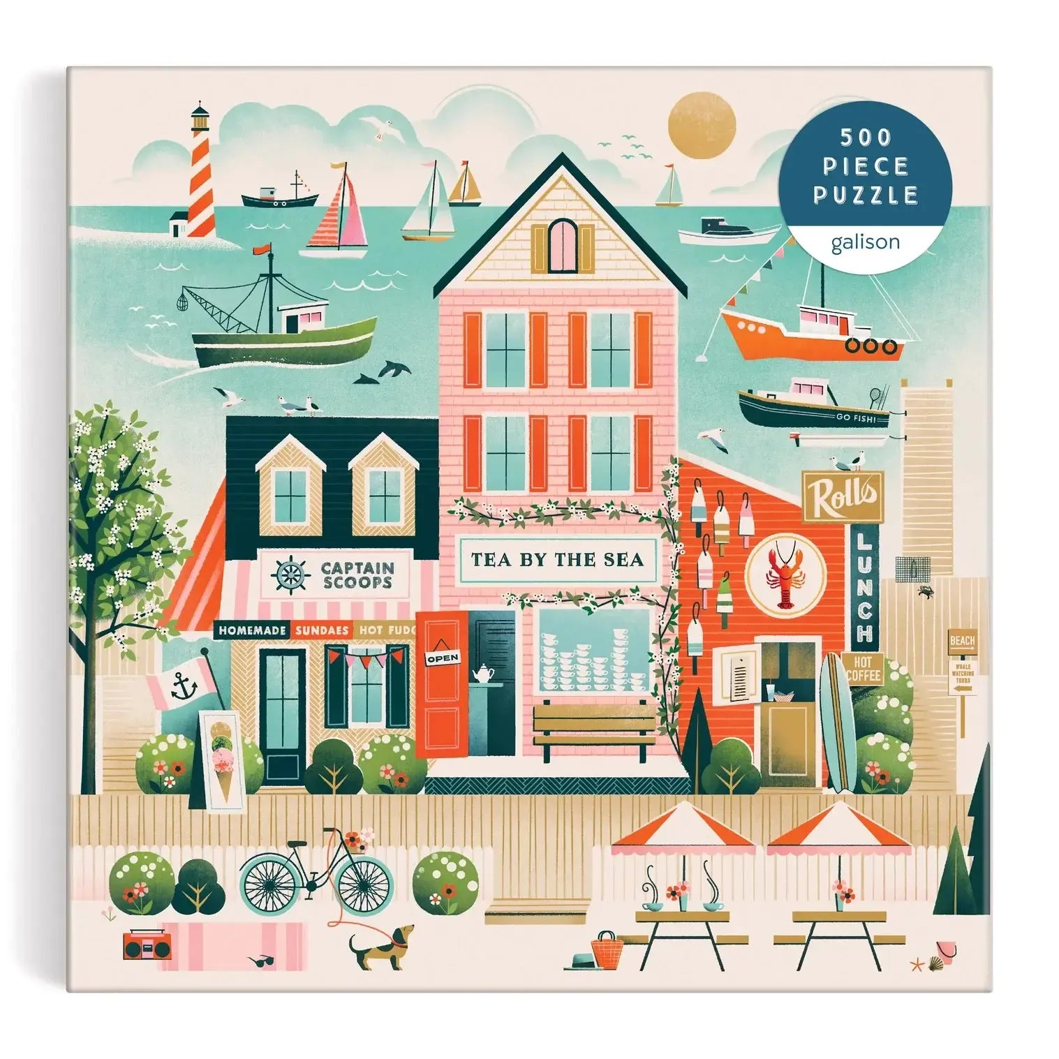 Beside the Sea Puzzle 500pc-Fun & Games-Galison-The Bay Room