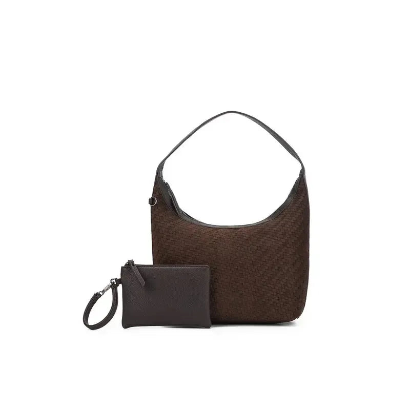Bessette 2 Piece Coco Woven Suedette-Bags & Clutches-Black Caviar Designs-The Bay Room