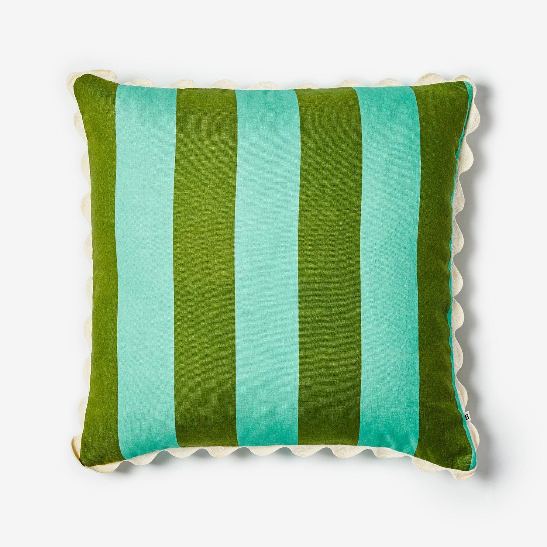 Big Stripe Mint 60cm Cushion-Soft Furnishings-Bonnie & Neil-The Bay Room