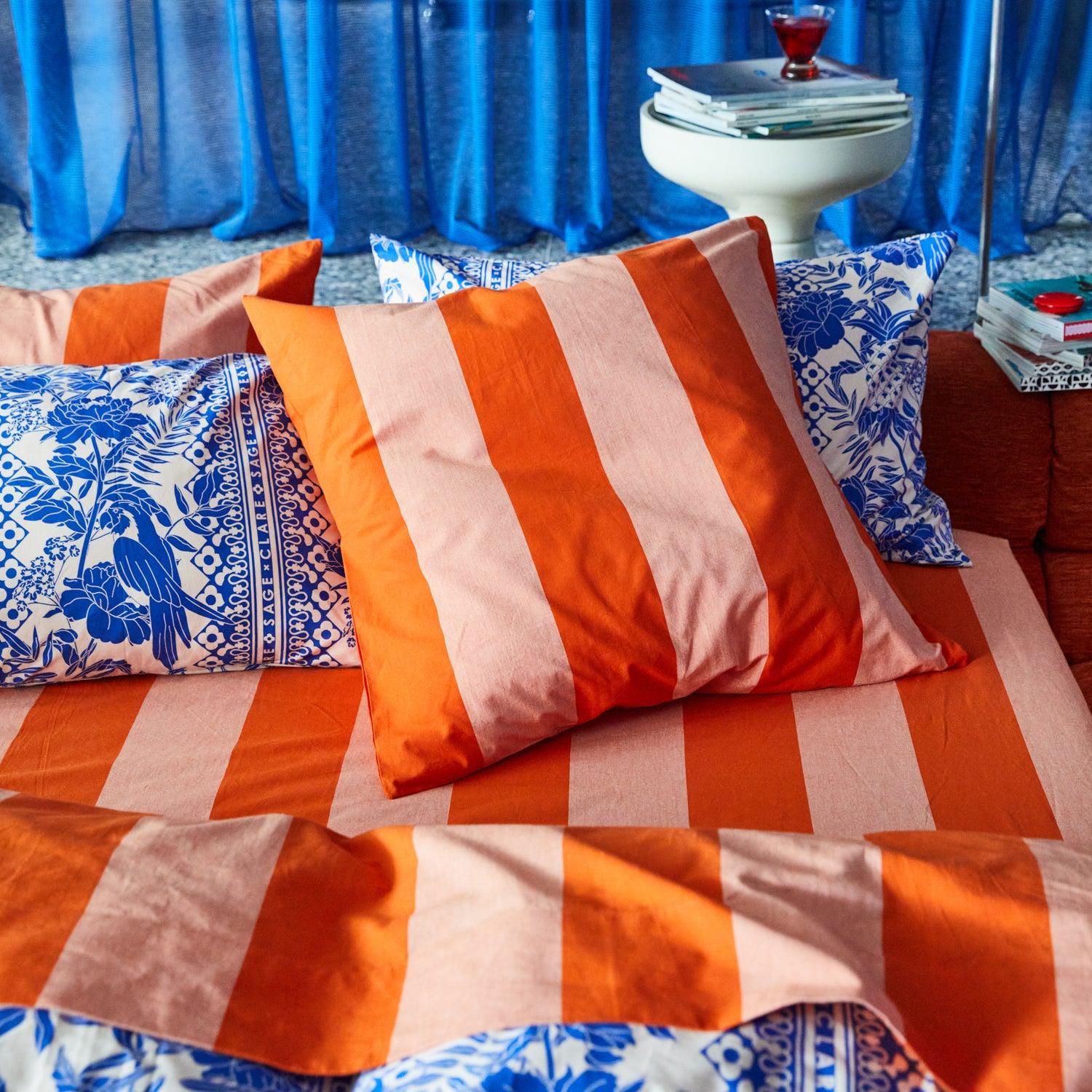 Blanca Cotton Euro Pillowcase Set - Aperol-Soft Furnishings-PLAY by Sage & Clare-The Bay Room