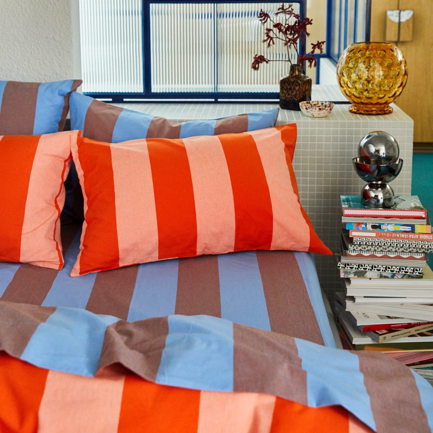 Blanca Cotton Pillowcase Set - Aperol - Standard-Soft Furnishings-PLAY by Sage & Clare-The Bay Room