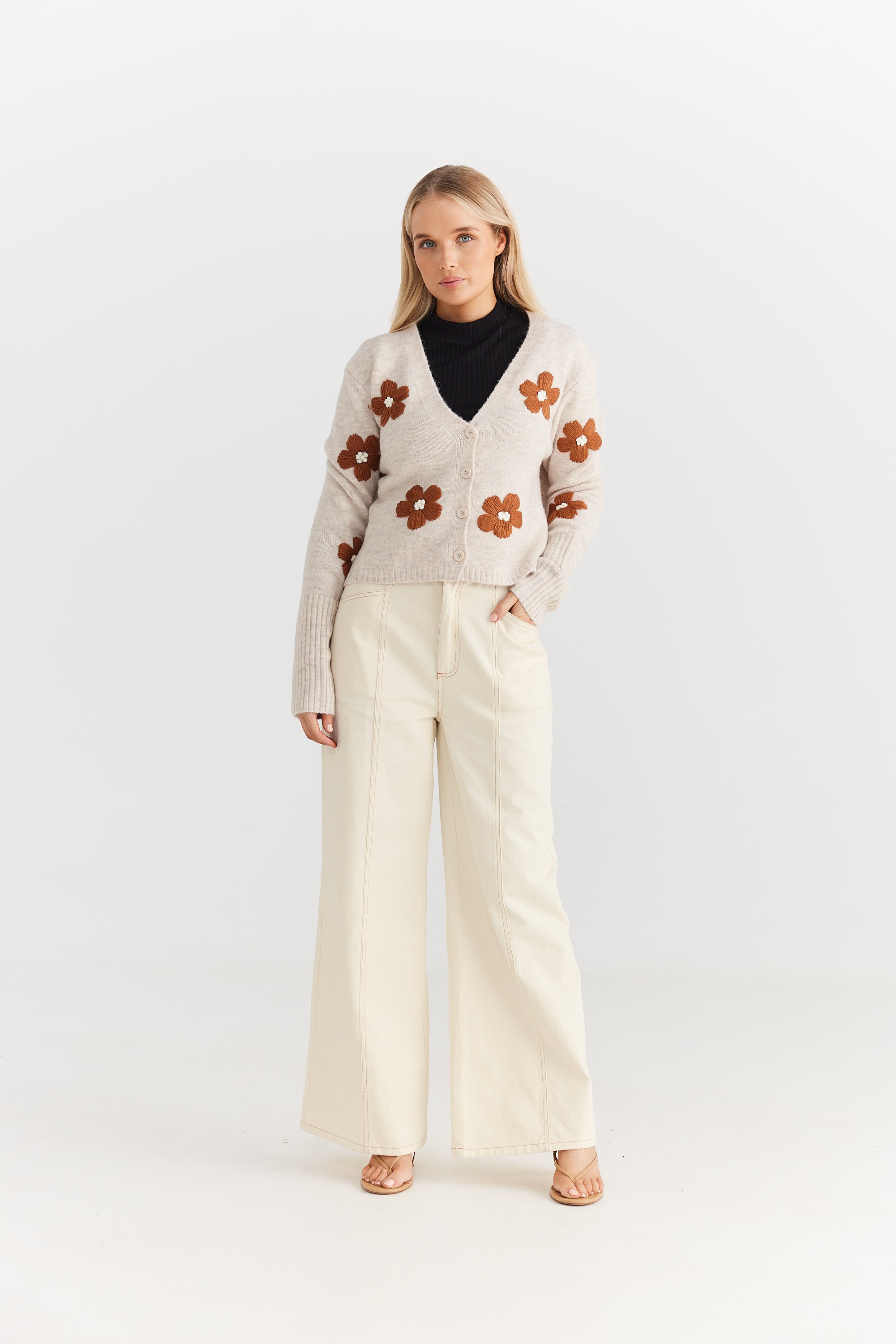 Bloom Cardigan - Snow-Knitwear & Jumpers-Daisy Says-The Bay Room