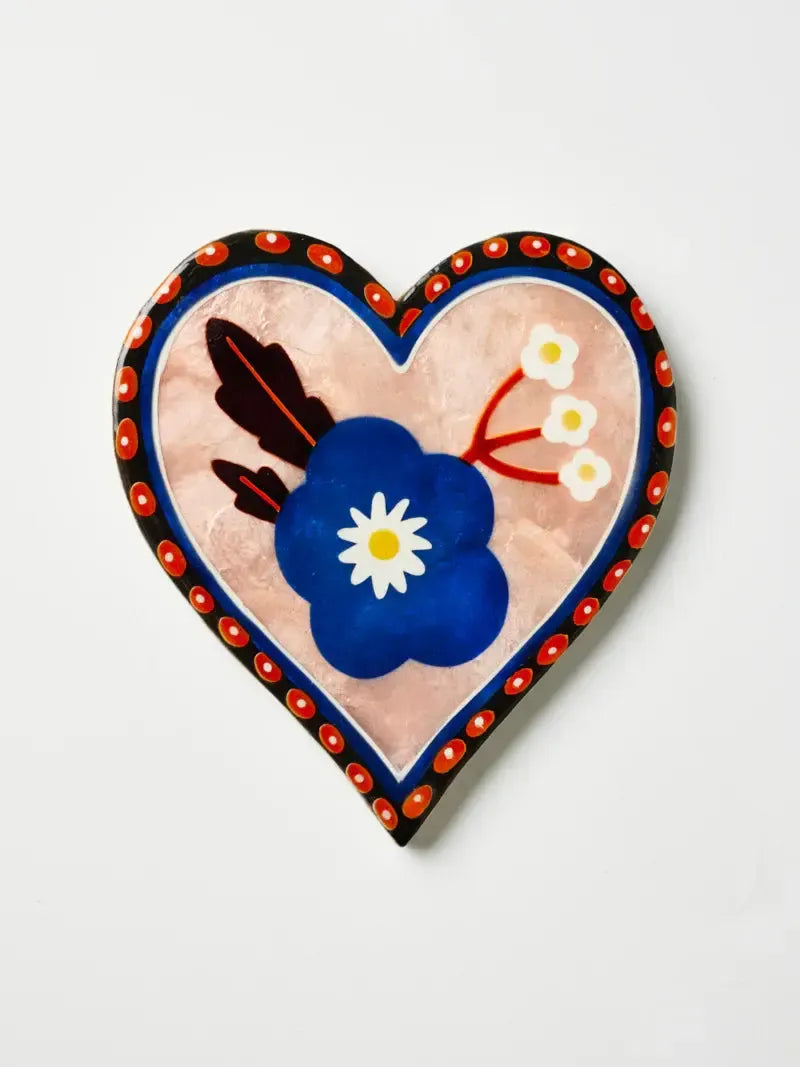 Bloom Nouveau Blue Heart-Wall Decor-Jones & Co-The Bay Room