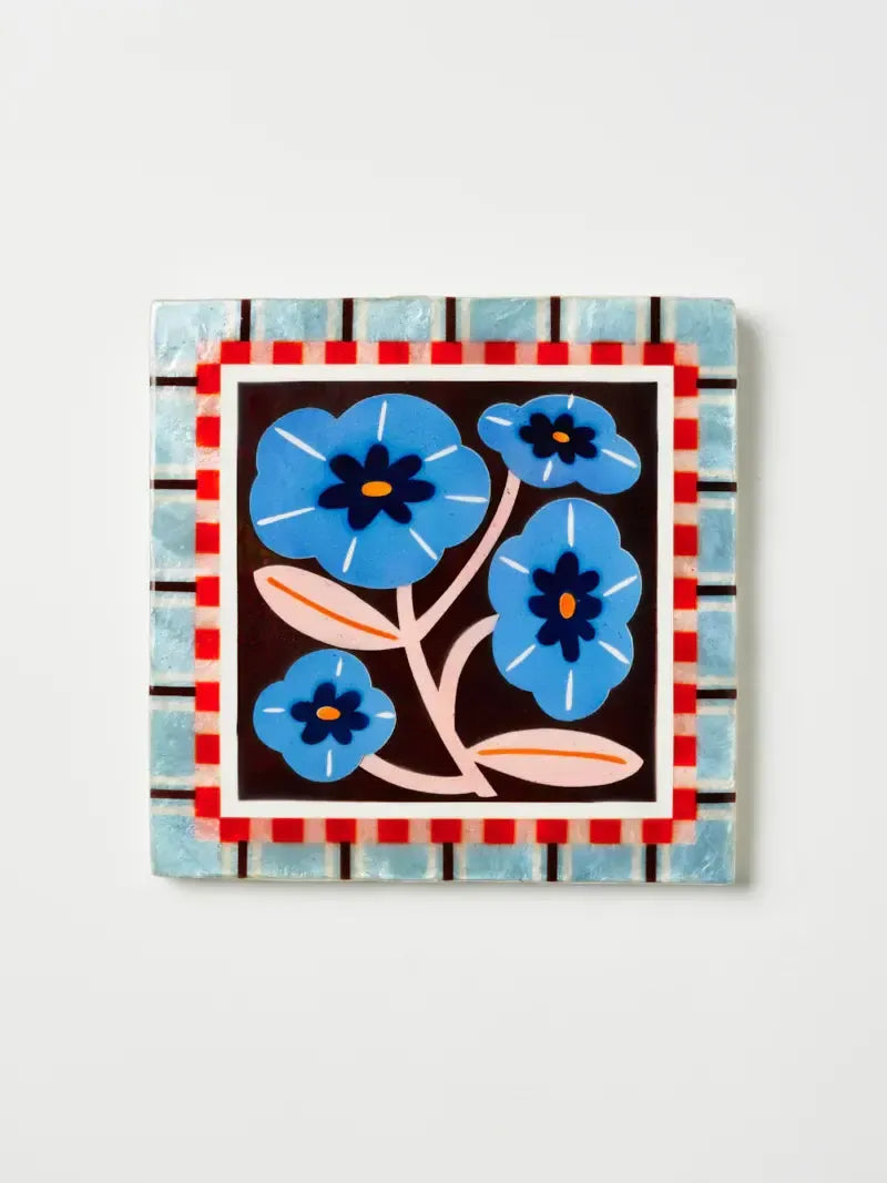 Bloom Nouveau Blue Square-Wall Decor-Jones & Co-The Bay Room