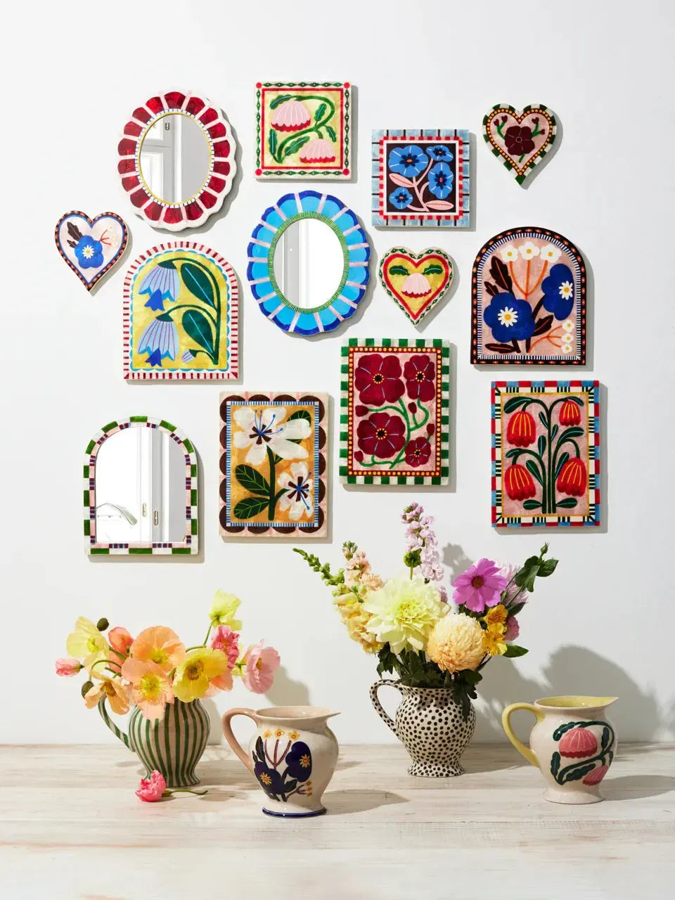 Bloom Nouveau Red Rectangle-Wall Decor-Jones & Co-The Bay Room