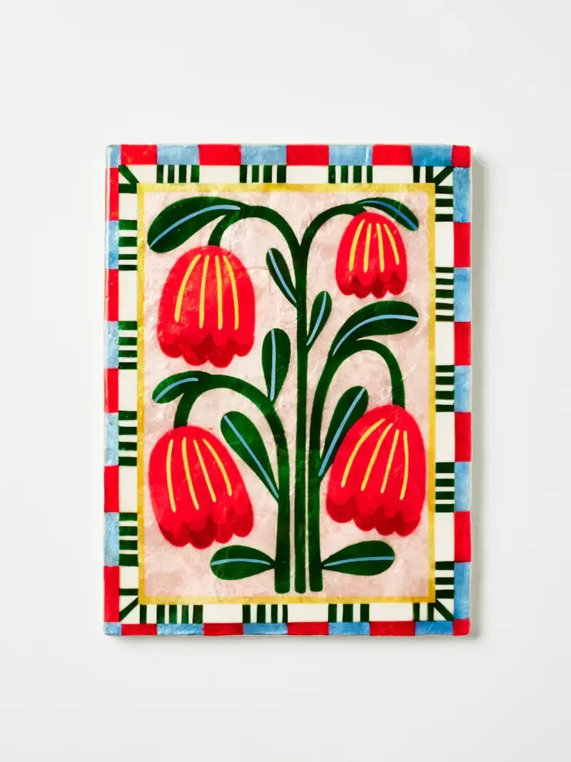 Bloom Nouveau Red Rectangle-Wall Decor-Jones & Co-The Bay Room