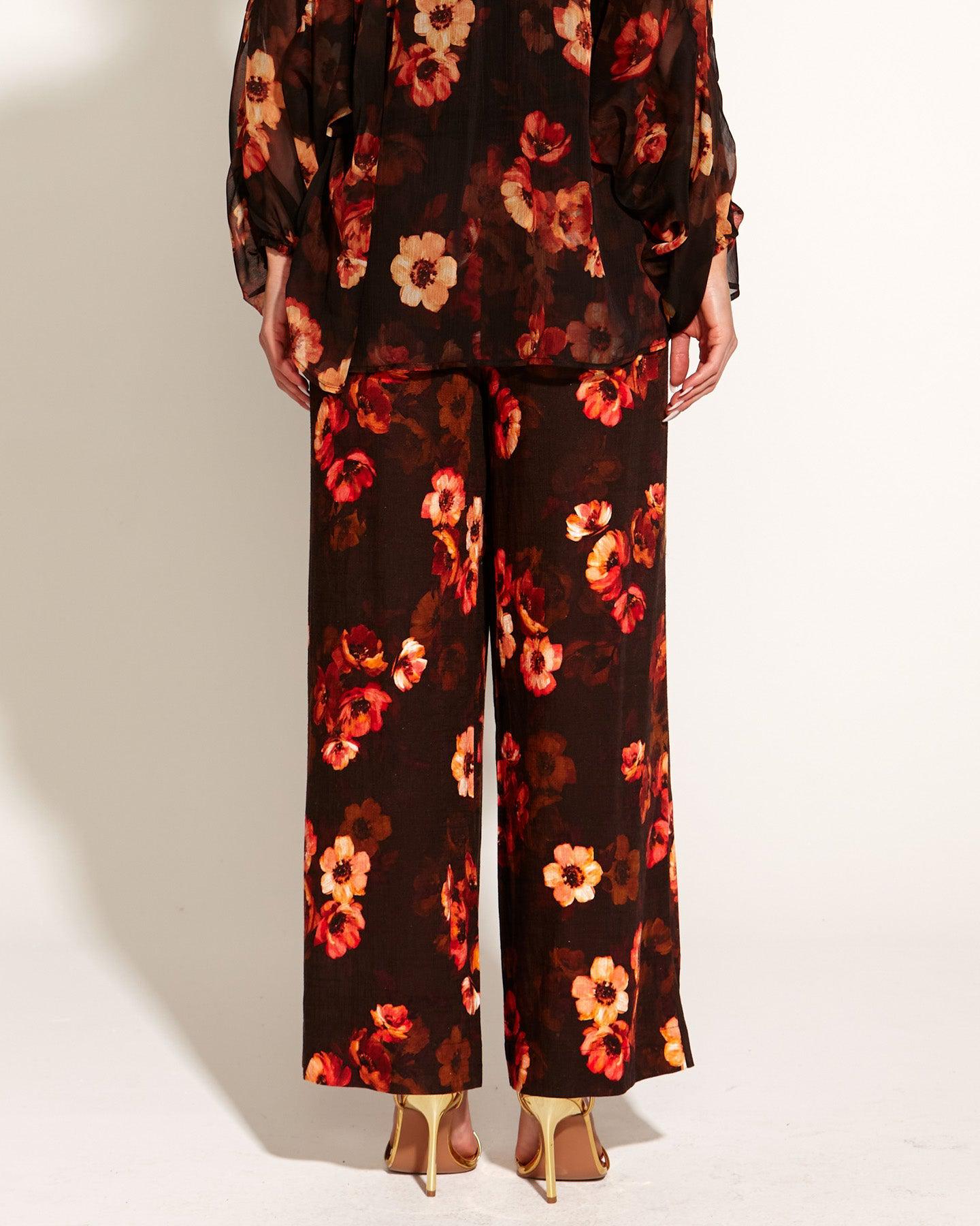 Bloom Wide Leg Pant - Rose Dust Floral-Pants-Fate + Becker-The Bay Room