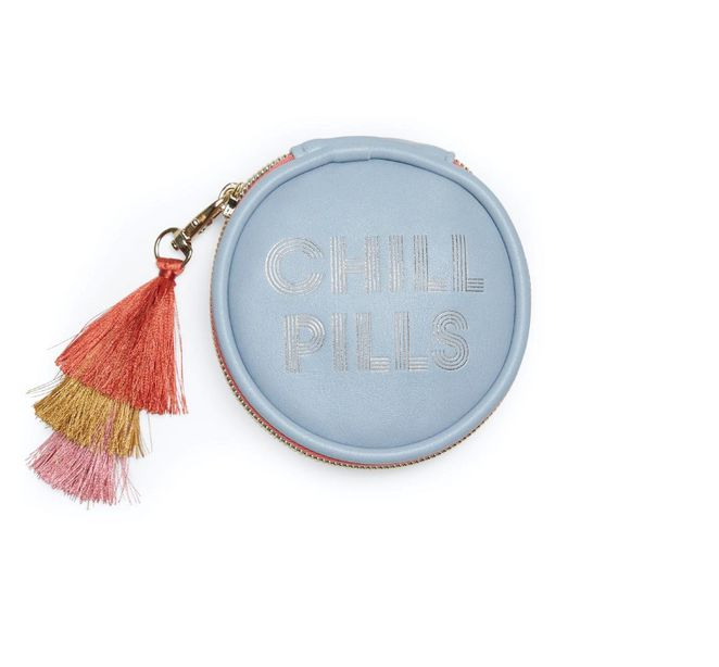 Blue Chill Pills - Vegan Leather Pill Box With Tassel-Beaty & Well-Being-Designworks-The Bay Room