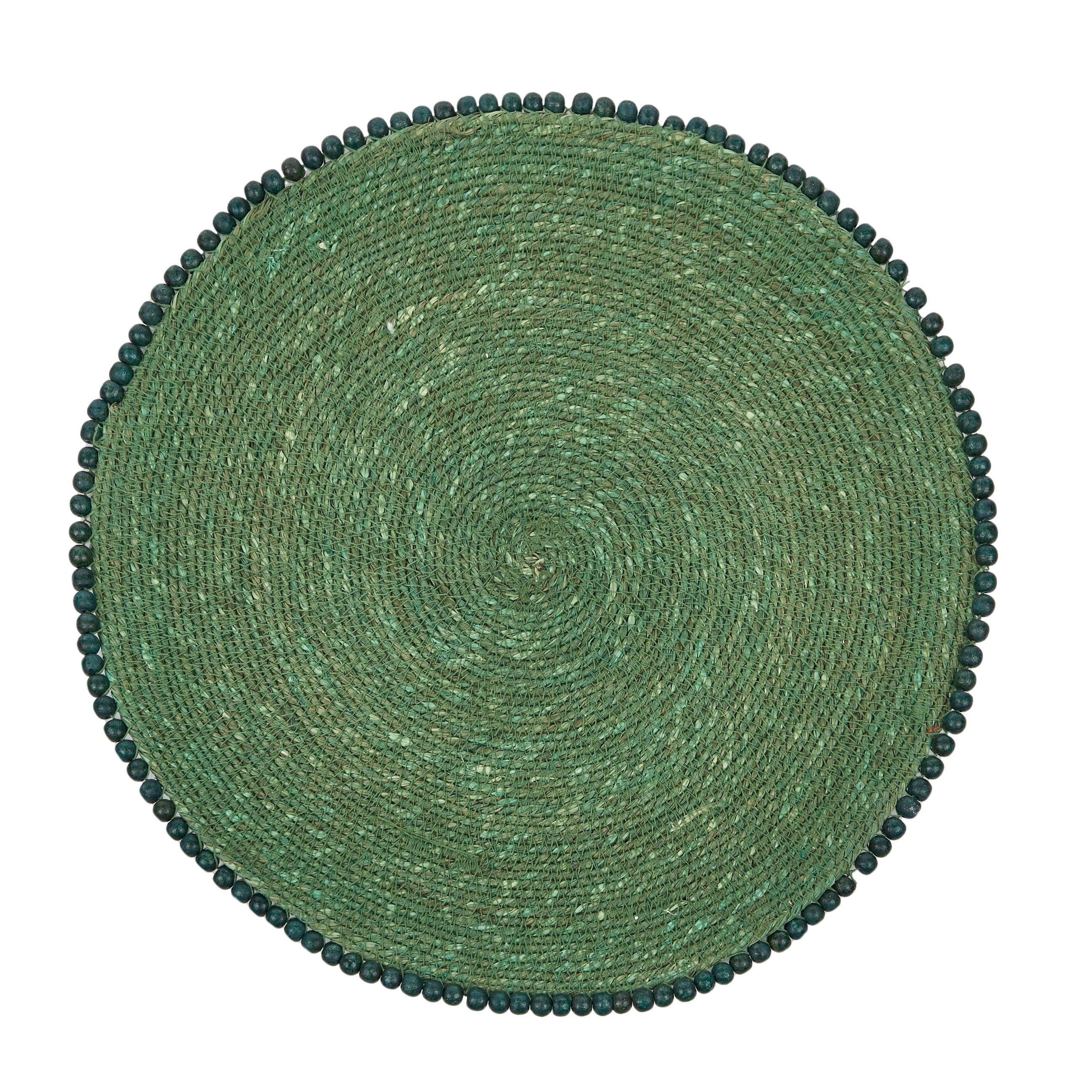 Blythe Seagrass/Bead Placemat 38cm Green-Dining & Entertaining-Coast To Coast Home-The Bay Room