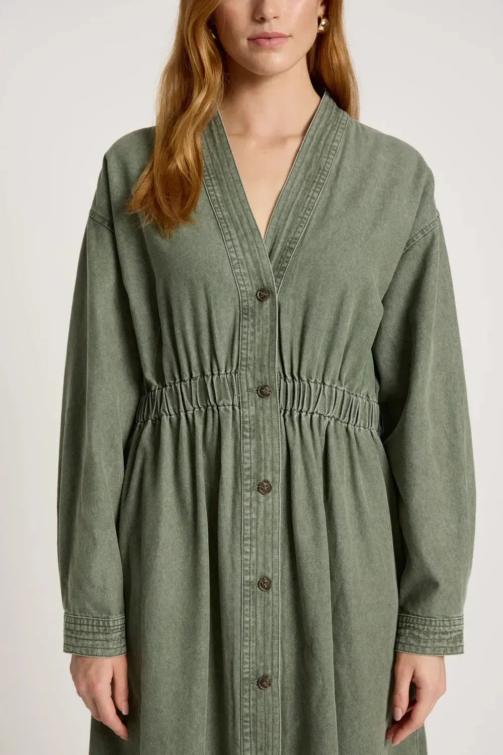 Bodhi Denim Dress - Olive Bodhi Denim Dress - Olive