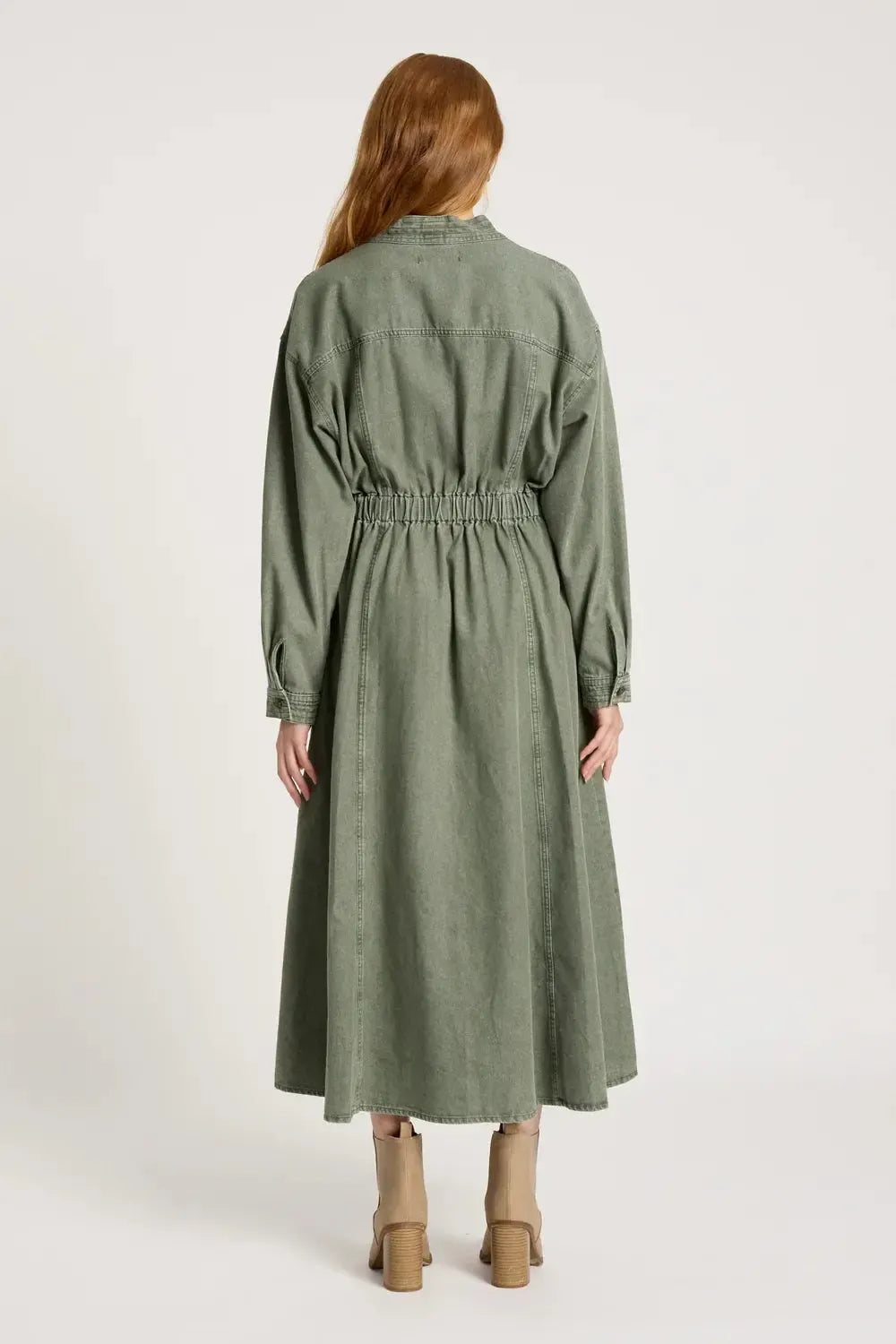 Bodhi Denim Dress - Olive-Dresses-Eb & Ive-The Bay Room