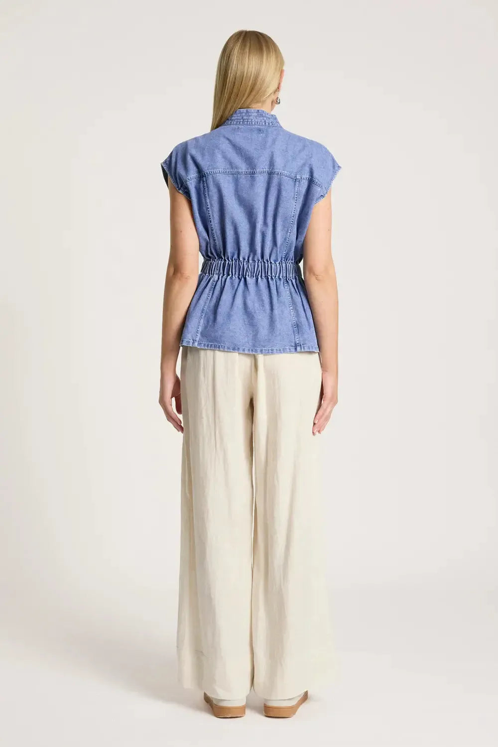 Bodhi Denim Vest - Denim-Jackets, Coats & Vests-Eb & Ive-The Bay Room