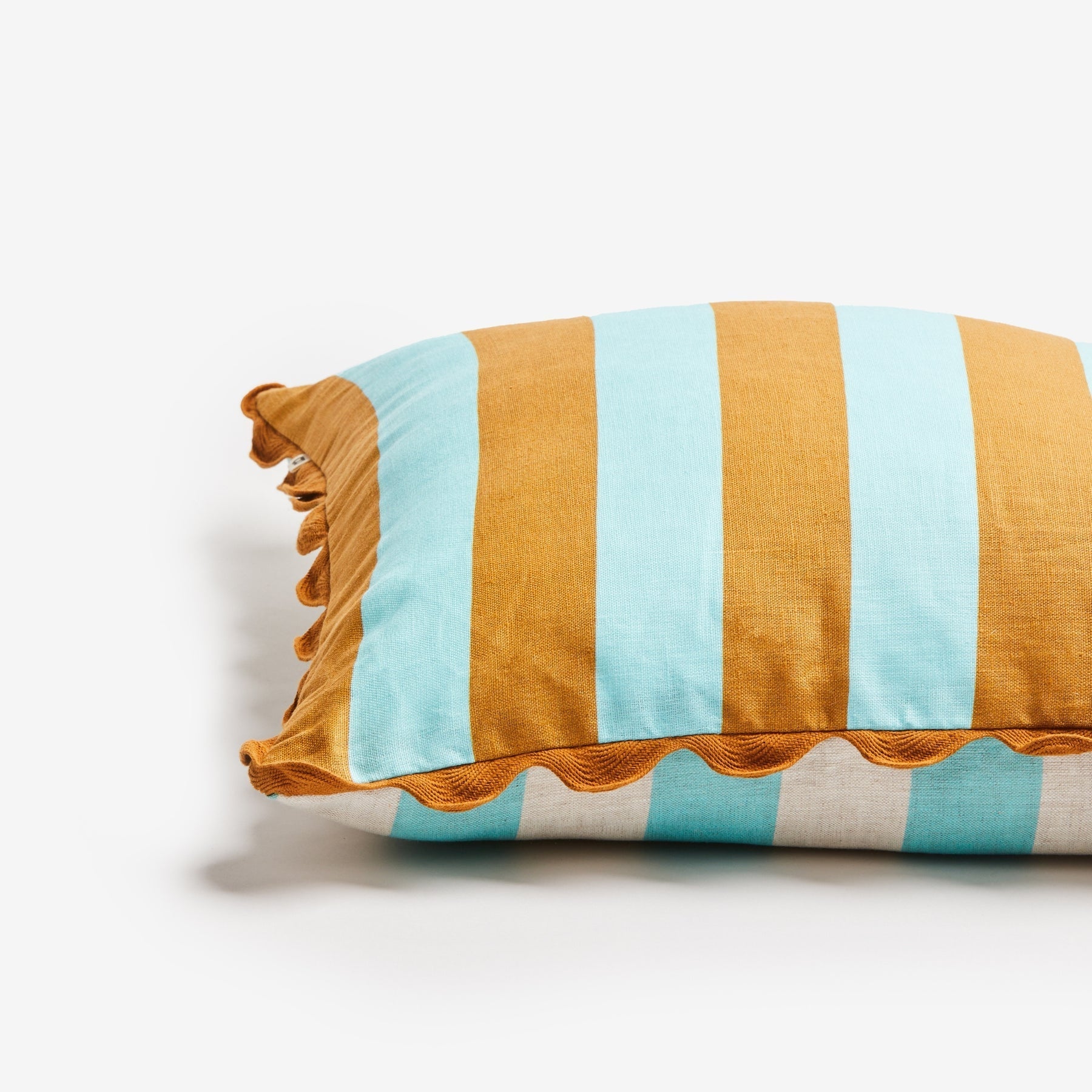 Bold Stripe Jade Tan 50cm Cushion-Soft Furnishings-Bonnie & Neil-The Bay Room