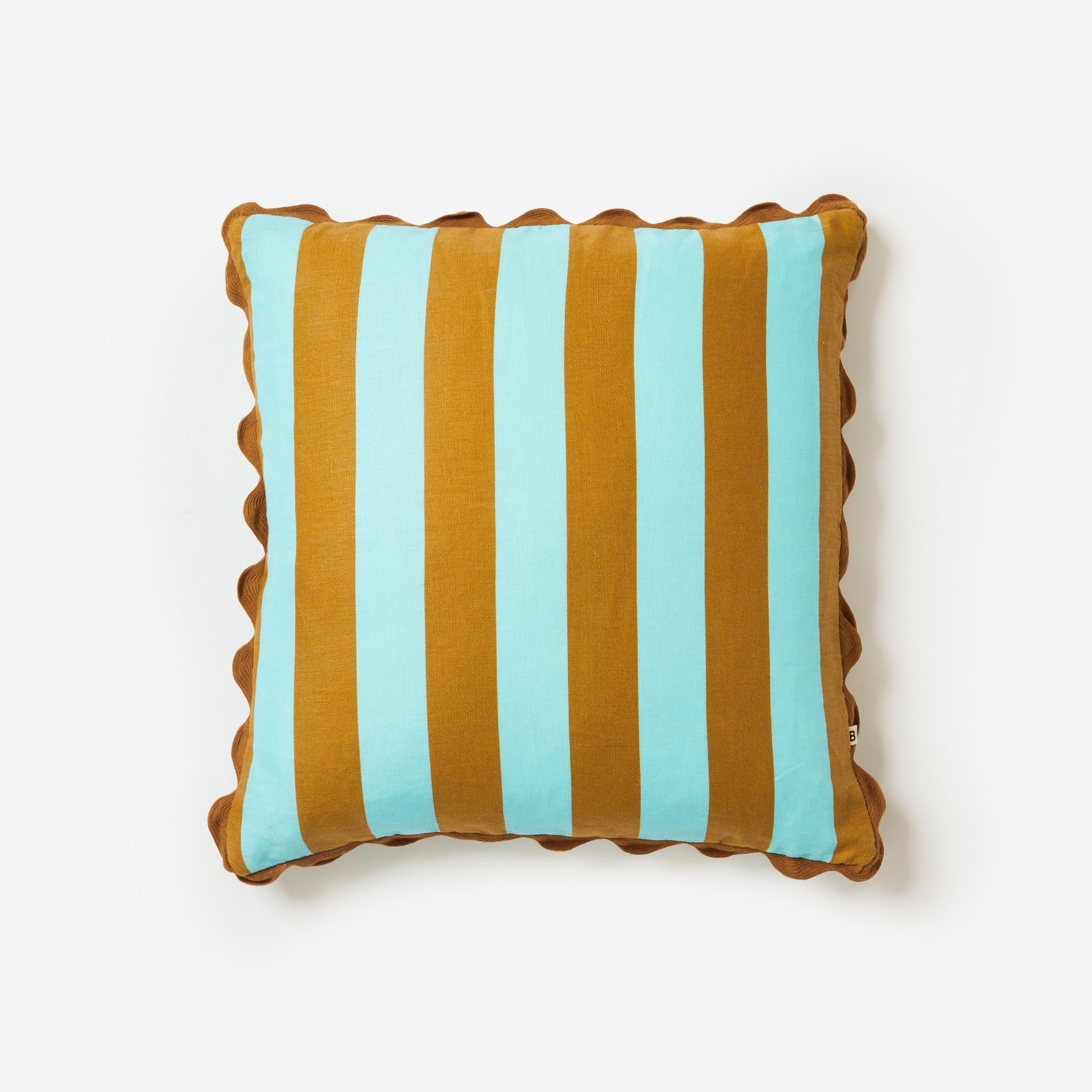 Bold Stripe Jade Tan 50cm Cushion-Soft Furnishings-Bonnie & Neil-The Bay Room