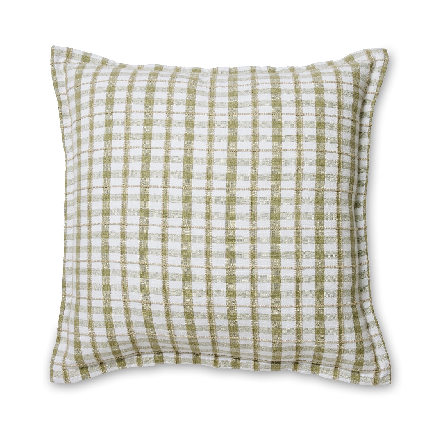 Bolton Green/Beige Woven Cushion 50x50cm-Soft Furnishings-Madras Link-The Bay Room