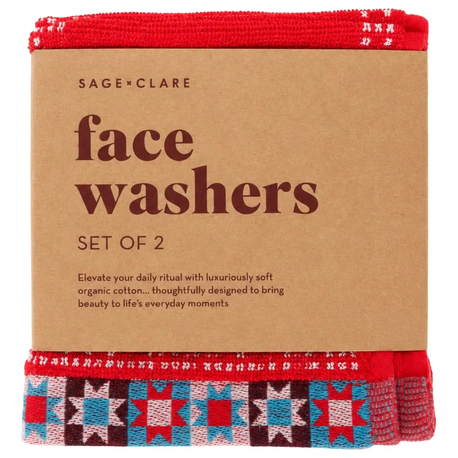 Bonny Face Washer Set - Poppy-Soft Furnishings-Sage & Clare-The Bay Room